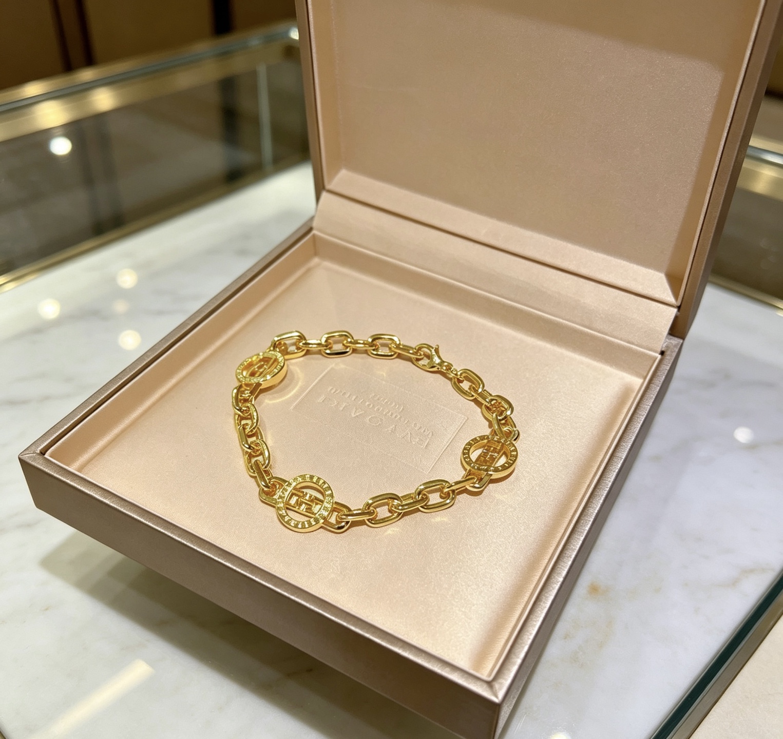 BVLGARI 復刻 圓牌鏈條手鍊 厚鏈設計 時尚款