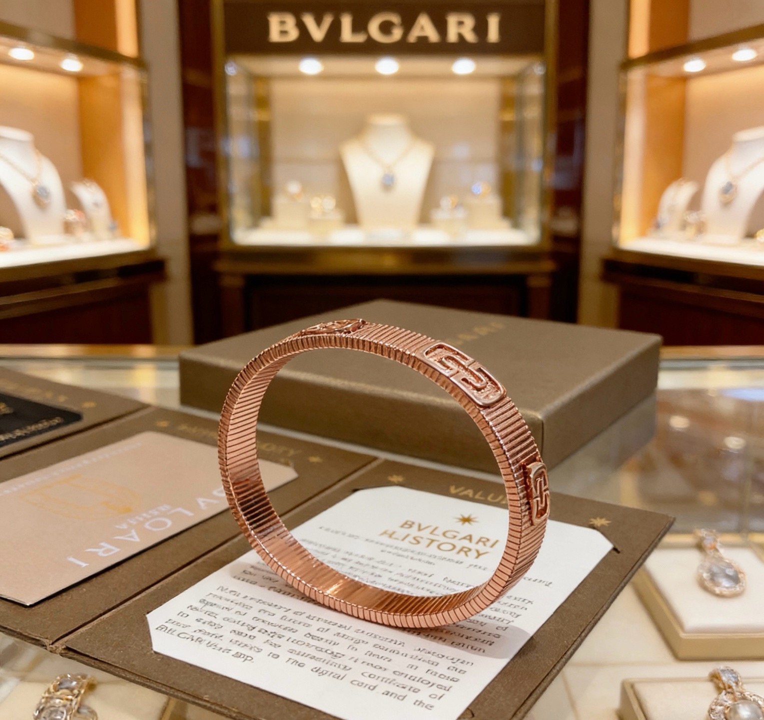 BVLGARI 原單 玫瑰金寬版手鐲 幾何雕紋設計 高級款| 12 BVLGARI 原單 玫瑰金寬版手鐲 幾何雕紋設計 高級款