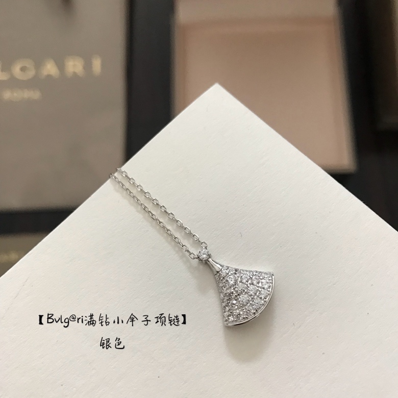 BVLGARI復刻女士項鍊滿鑽小扇形設計精緻氣質款| 12 BVLGARI復刻女士項鍊滿鑽小扇形設計精緻氣質款