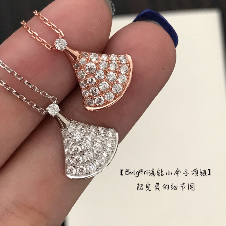 BVLGARI復刻女士項鍊滿鑽小扇形設計精緻氣質款| 11 BVLGARI復刻女士項鍊滿鑽小扇形設計精緻氣質款