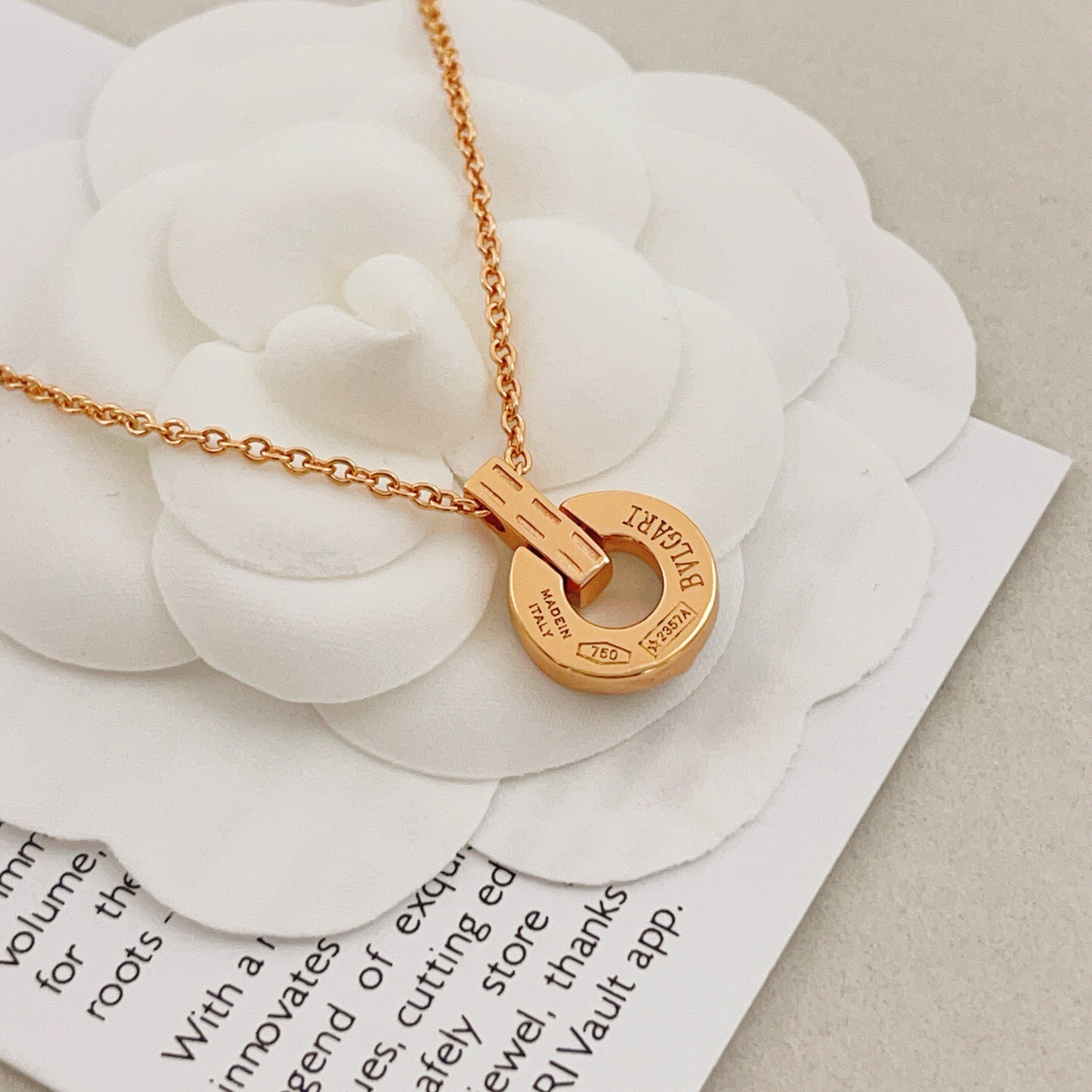 BVLGARI A貨女士項鍊圓環鑲鑽設計輕奢百搭款