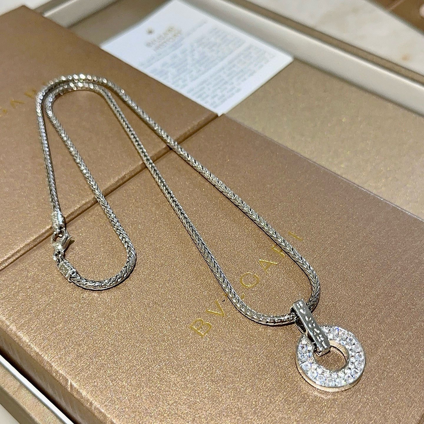 BVLGARI 高仿 圓環滿鑽項鍊 蛇骨鏈設計 百搭氣質款| 14 BVLGARI 高仿 圓環滿鑽項鍊 蛇骨鏈設計 百搭氣質款