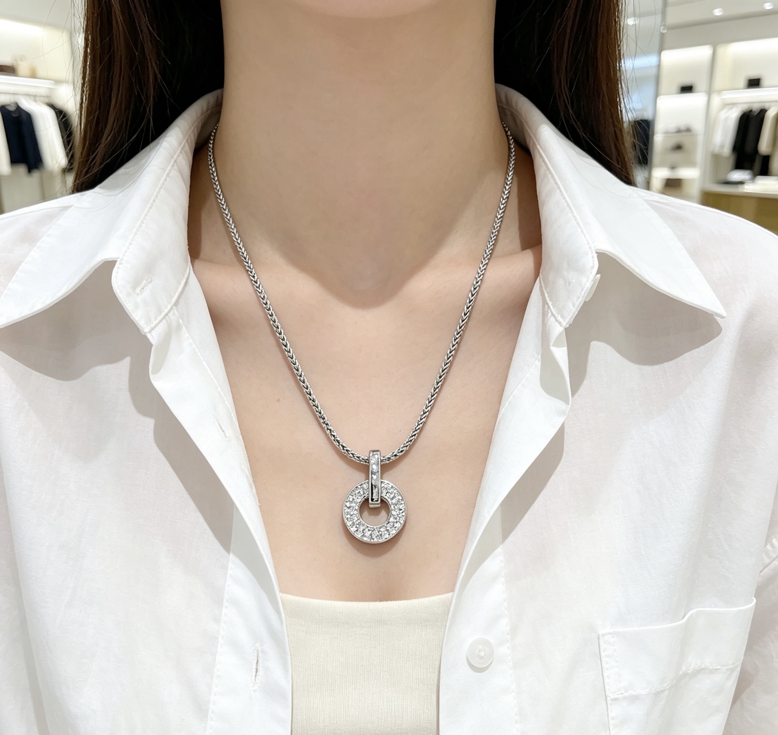 BVLGARI 高仿 圓環滿鑽項鍊 蛇骨鏈設計 百搭氣質款| 12 BVLGARI 高仿 圓環滿鑽項鍊 蛇骨鏈設計 百搭氣質款