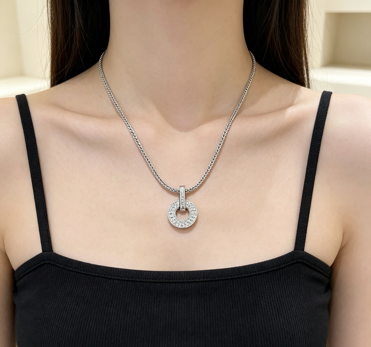 BVLGARI 高仿 圓環滿鑽項鍊 蛇骨鏈設計 百搭氣質款| 9 BVLGARI 高仿 圓環滿鑽項鍊 蛇骨鏈設計 百搭氣質款