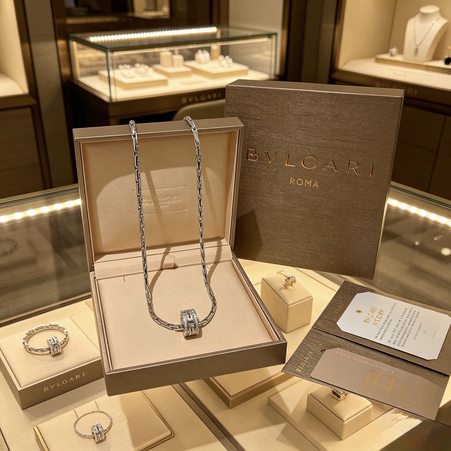 BVLGARI 一比一 滿鑽寬環項鍊 雙圈吊墜設計 高級款| 6 BVLGARI 一比一 滿鑽寬環項鍊 雙圈吊墜設計 高級款