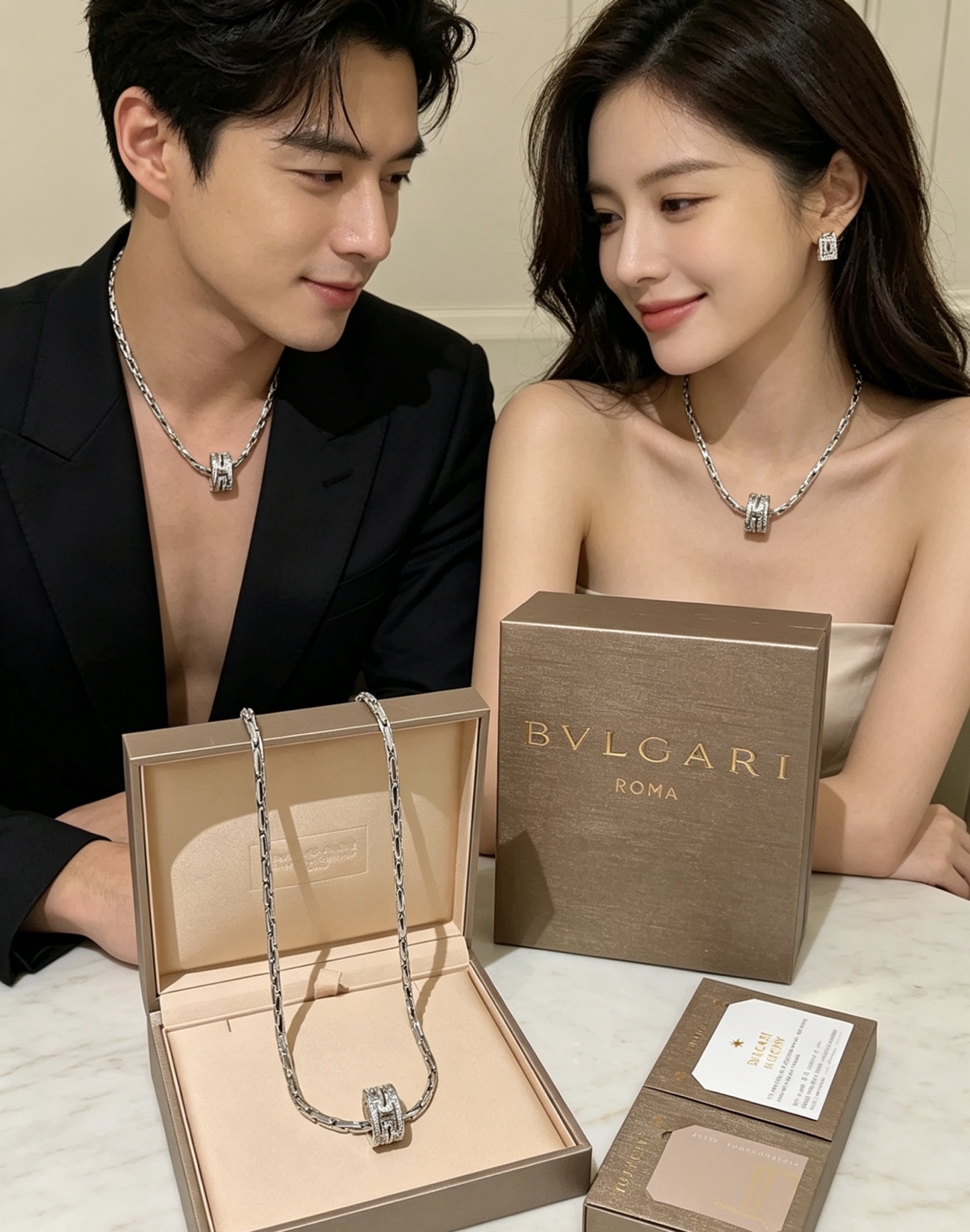 BVLGARI 一比一 滿鑽寬環項鍊 雙圈吊墜設計 高級款| 10 BVLGARI 一比一 滿鑽寬環項鍊 雙圈吊墜設計 高級款