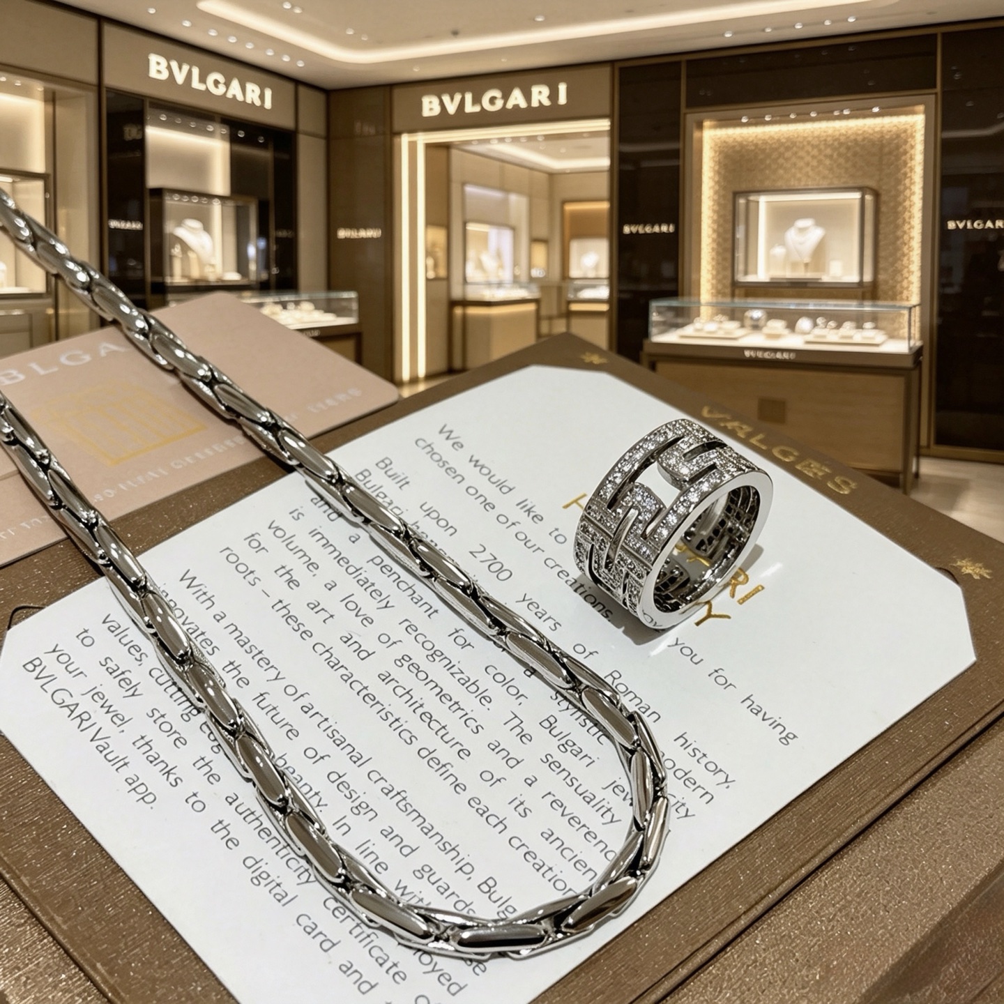 BVLGARI 一比一 滿鑽寬環項鍊 雙圈吊墜設計 高級款| 9 BVLGARI 一比一 滿鑽寬環項鍊 雙圈吊墜設計 高級款