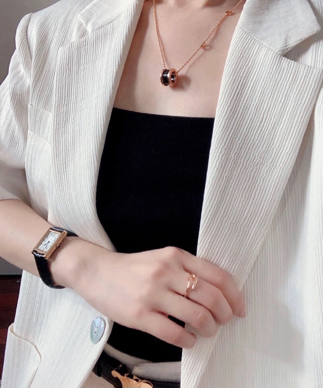 BVLGARI 高仿 黑色陶瓷圓環項鍊 鏈條設計 經典款| 12 BVLGARI 高仿 黑色陶瓷圓環項鍊 鏈條設計 經典款