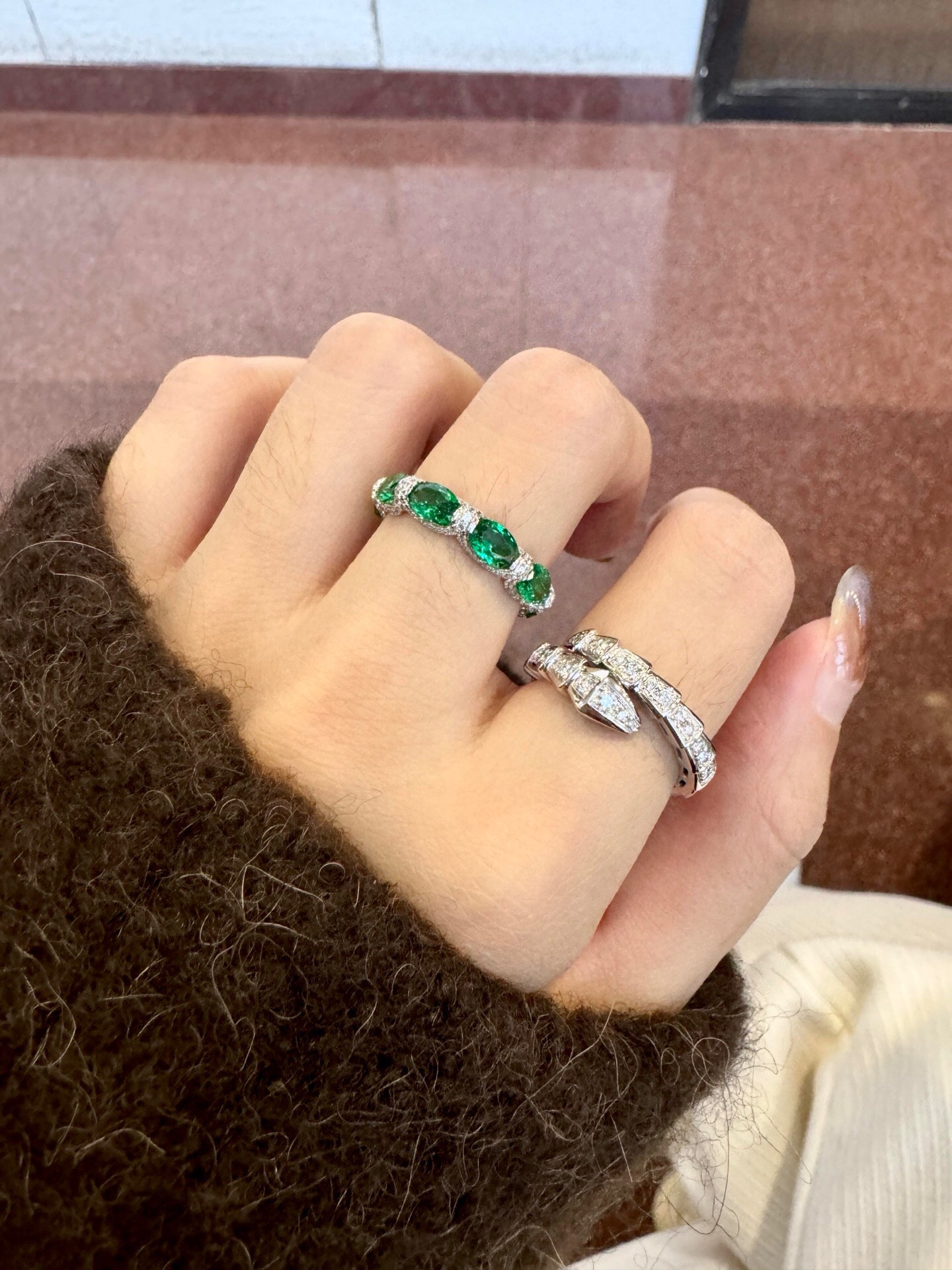 BVLGARI原單女士戒指雙圈鑲鑽設計奢華時尚款| 16 BVLGARI原單女士戒指雙圈鑲鑽設計奢華時尚款