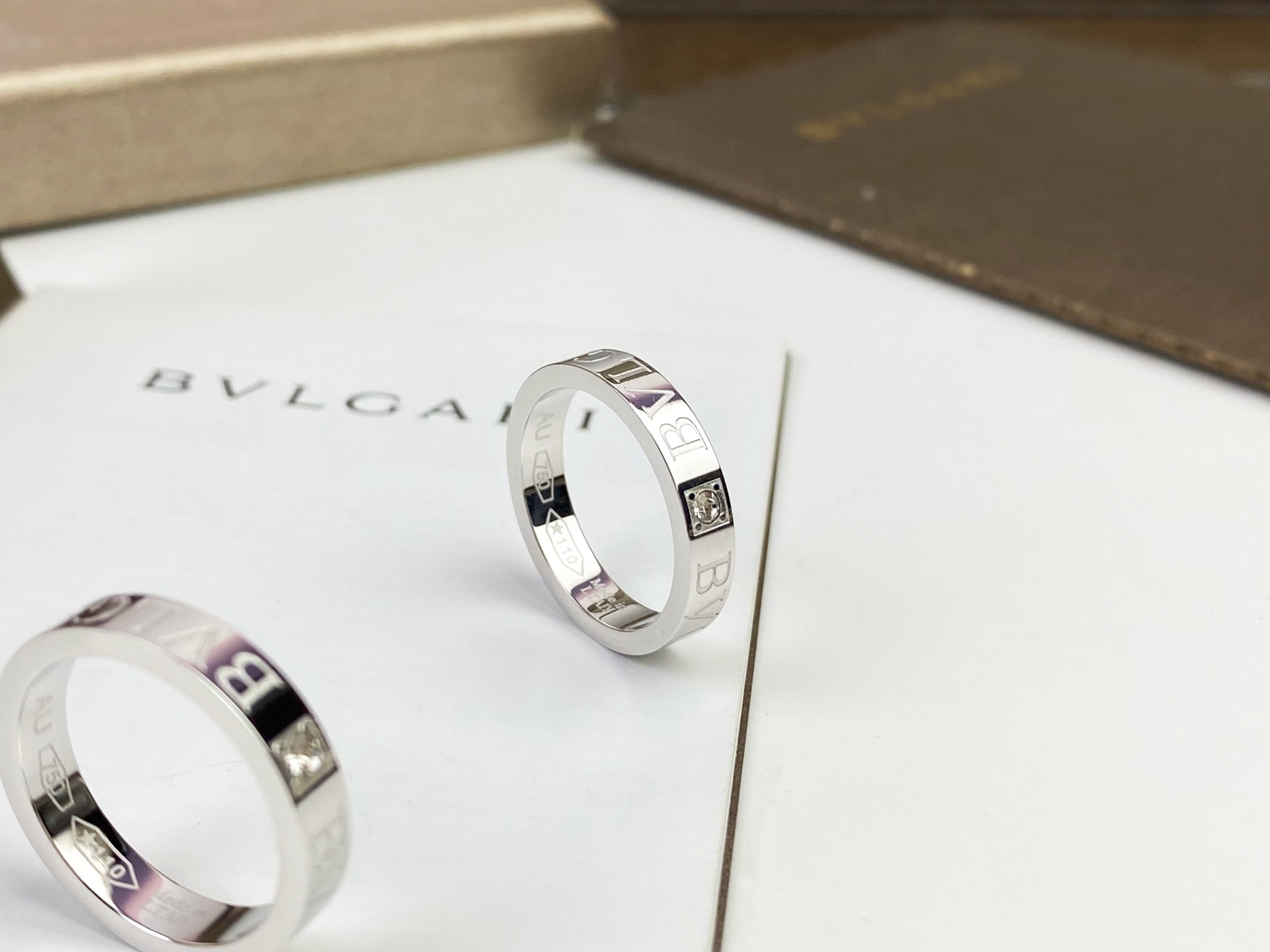 BVLGARI 一比一 鑲鑽對戒 情侶戒指 經典刻字款