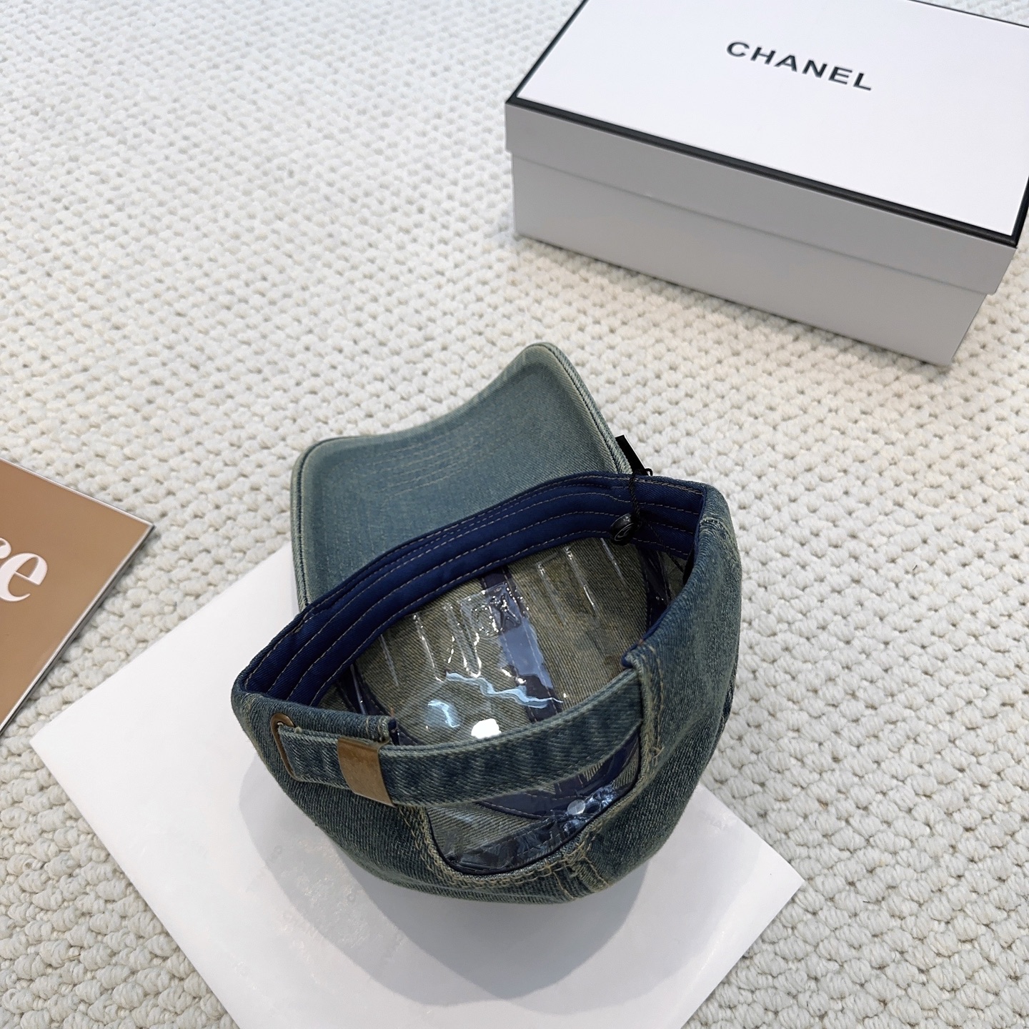 Chanel原單牛仔棒球帽男女款復古水洗風刺繡Logo百搭款