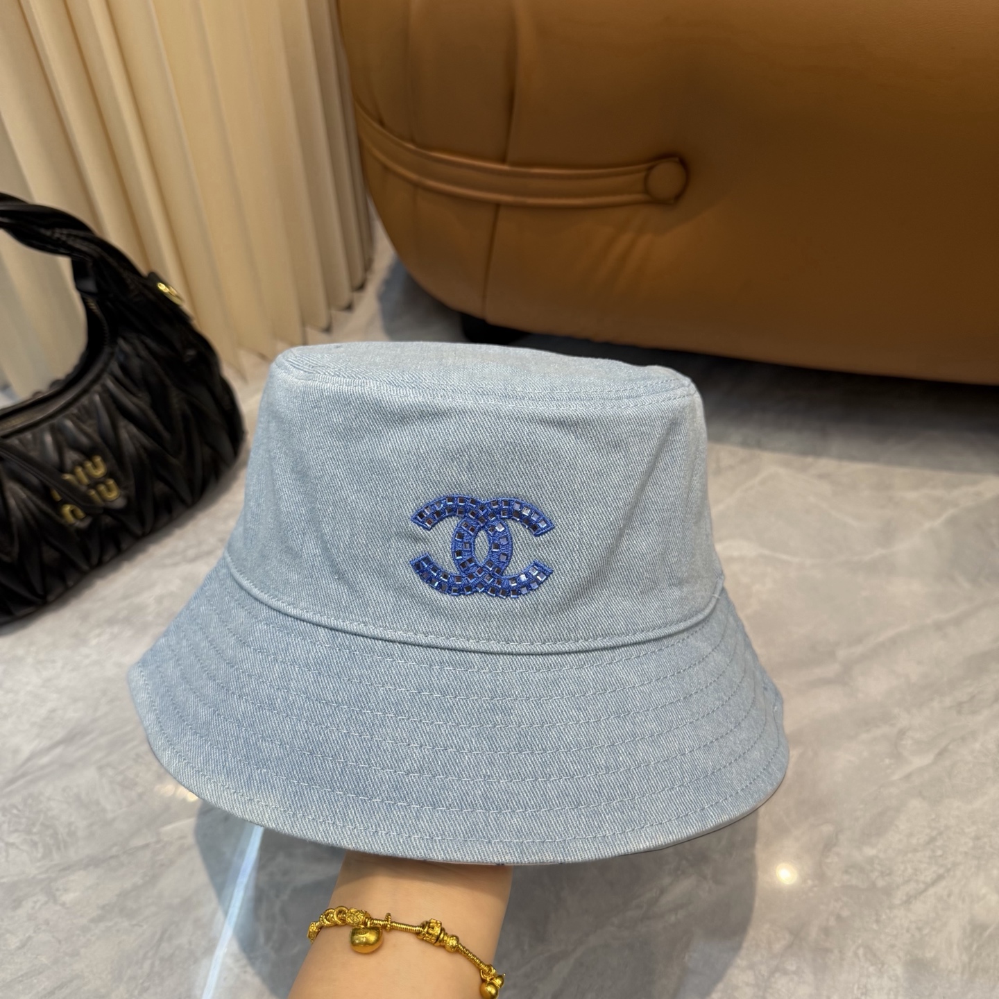 Chanel原單漁夫帽男女款藍色刺繡Logo休閒百搭潮流款| 14 Chanel原單漁夫帽男女款藍色刺繡Logo休閒百搭潮流款