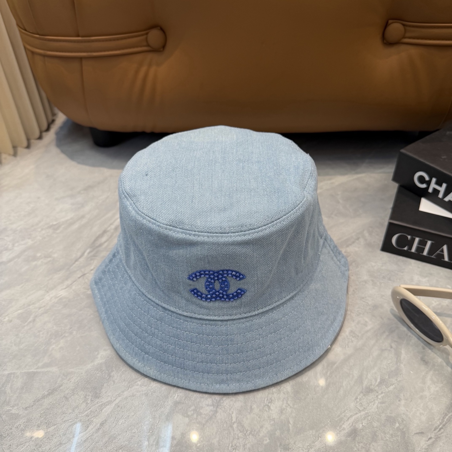 Chanel原單漁夫帽男女款藍色刺繡Logo休閒百搭潮流款| 11 Chanel原單漁夫帽男女款藍色刺繡Logo休閒百搭潮流款