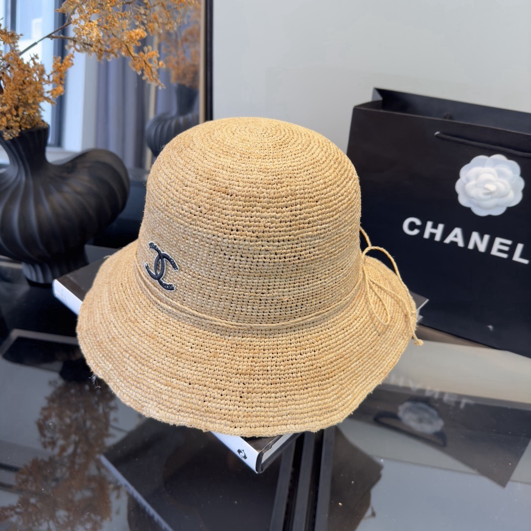 Chanel高仿草編漁夫帽女夏季防曬透氣小香風度假百搭款| 12 Chanel高仿草編漁夫帽女夏季防曬透氣小香風度假百搭款