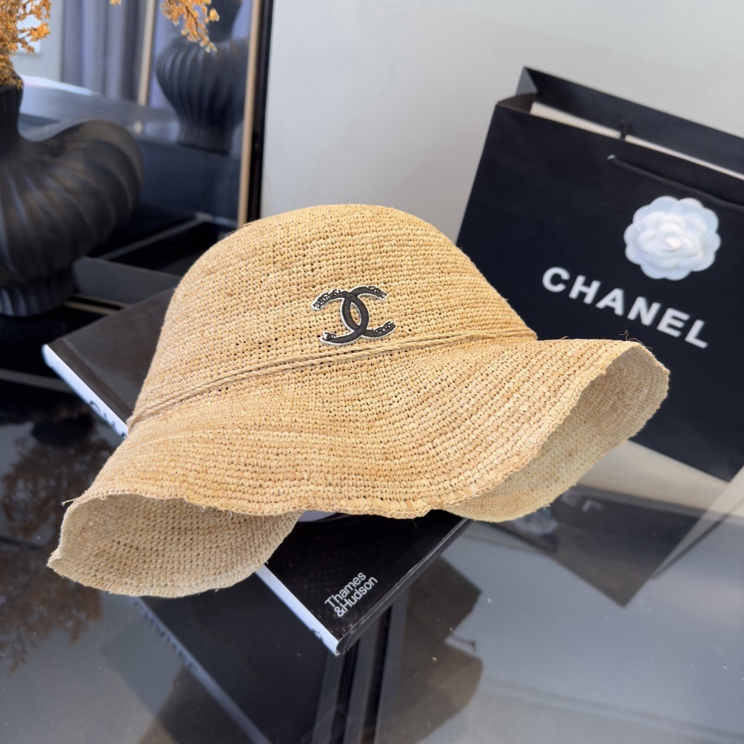 Chanel高仿草編漁夫帽女夏季防曬透氣小香風度假百搭款| 11 Chanel高仿草編漁夫帽女夏季防曬透氣小香風度假百搭款