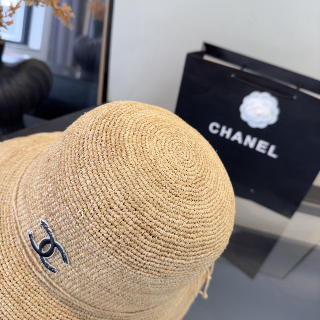 Chanel高仿草編漁夫帽女夏季防曬透氣小香風度假百搭款| 10 Chanel高仿草編漁夫帽女夏季防曬透氣小香風度假百搭款