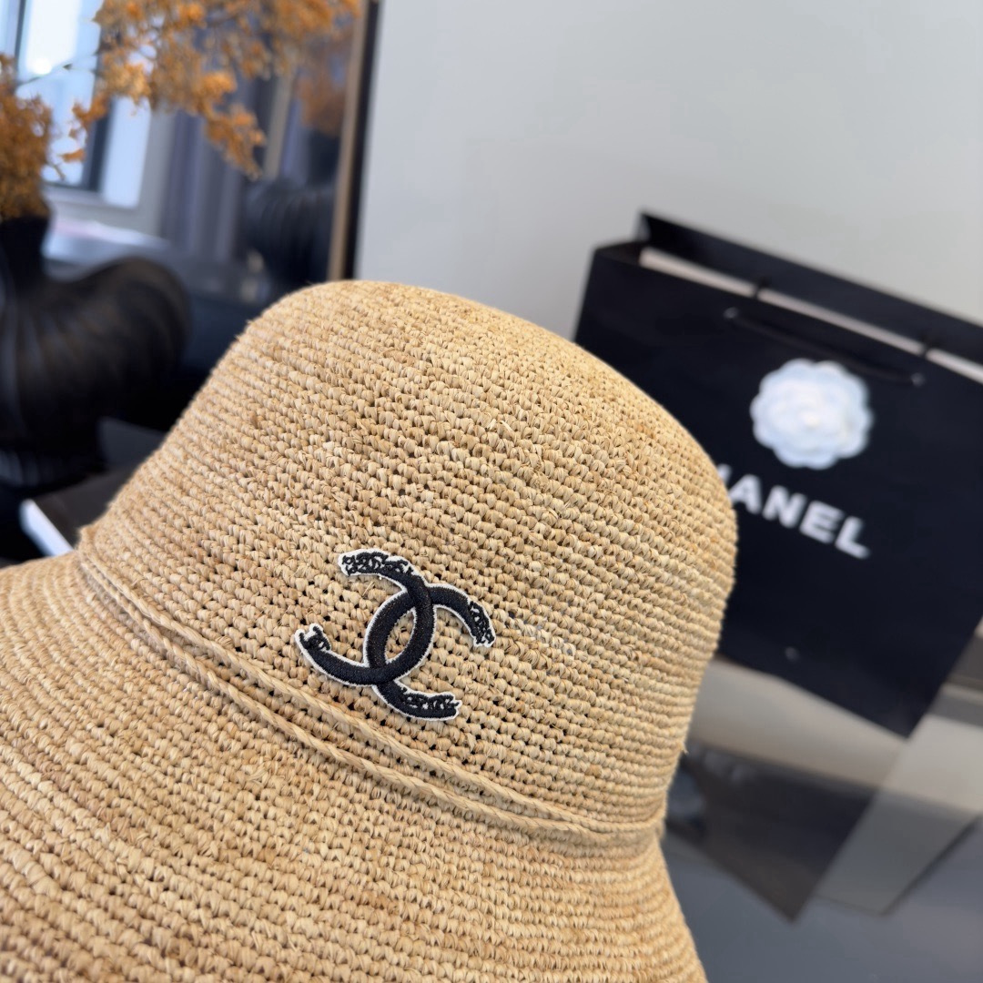 Chanel高仿草編漁夫帽女夏季防曬透氣小香風度假百搭款| 9 Chanel高仿草編漁夫帽女夏季防曬透氣小香風度假百搭款