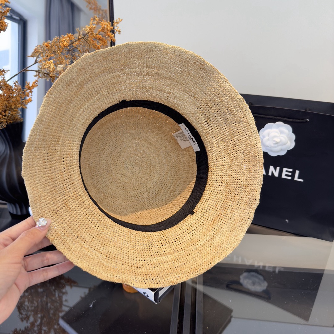 Chanel高仿草編漁夫帽女夏季防曬透氣小香風度假百搭款| 7 Chanel高仿草編漁夫帽女夏季防曬透氣小香風度假百搭款