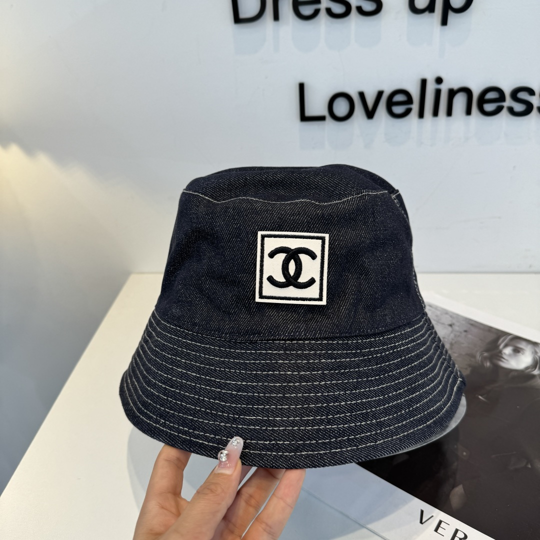 Chanel一比一漁夫帽牛仔面料方標設計休閒風男女百搭款| 14 Chanel一比一漁夫帽牛仔面料方標設計休閒風男女百搭款
