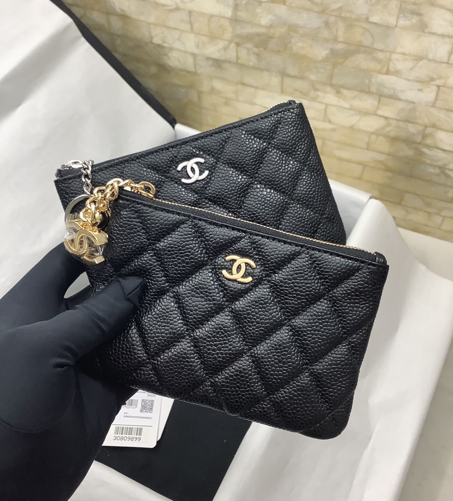 Chanel高仿菱格鏈條零錢包女士款黑色魚子醬皮迷你精品小包| 6 Chanel高仿菱格鏈條零錢包女士款黑色魚子醬皮迷你精品小包