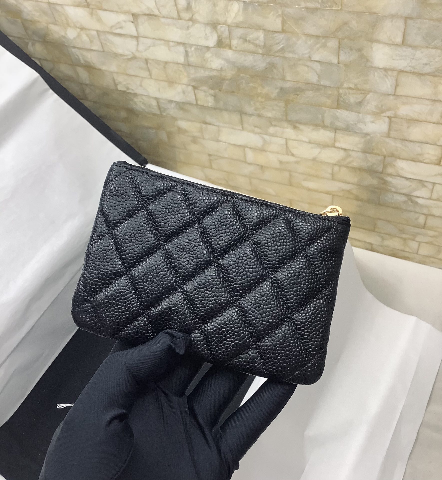 Chanel高仿菱格鏈條零錢包女士款黑色魚子醬皮迷你精品小包| 12 Chanel高仿菱格鏈條零錢包女士款黑色魚子醬皮迷你精品小包