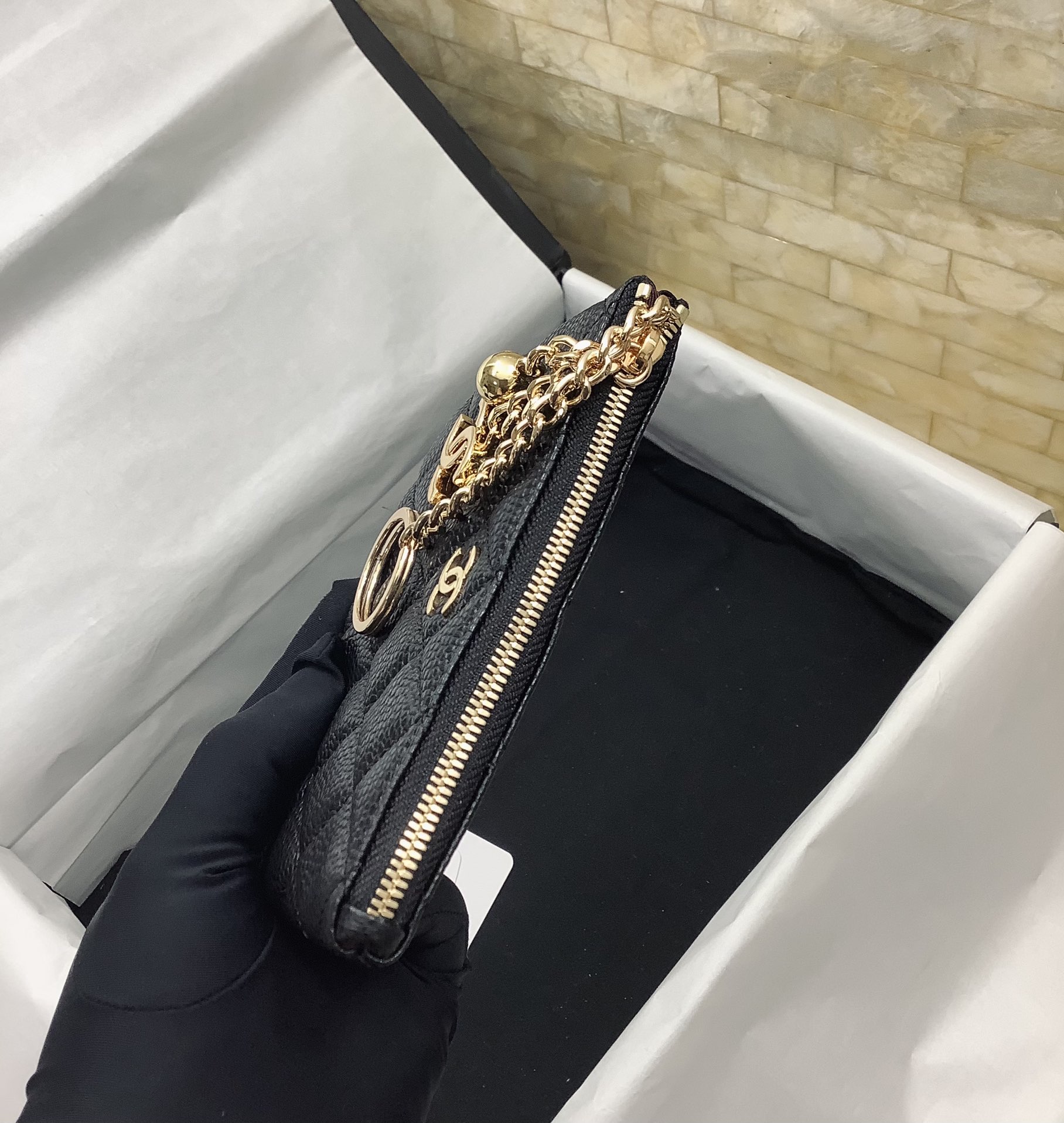 Chanel高仿菱格鏈條零錢包女士款黑色魚子醬皮迷你精品小包| 10 Chanel高仿菱格鏈條零錢包女士款黑色魚子醬皮迷你精品小包