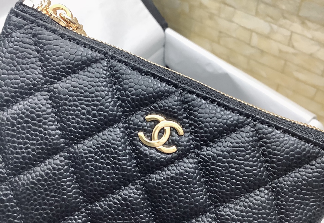 Chanel高仿菱格鏈條零錢包女士款黑色魚子醬皮迷你精品小包| 9 Chanel高仿菱格鏈條零錢包女士款黑色魚子醬皮迷你精品小包