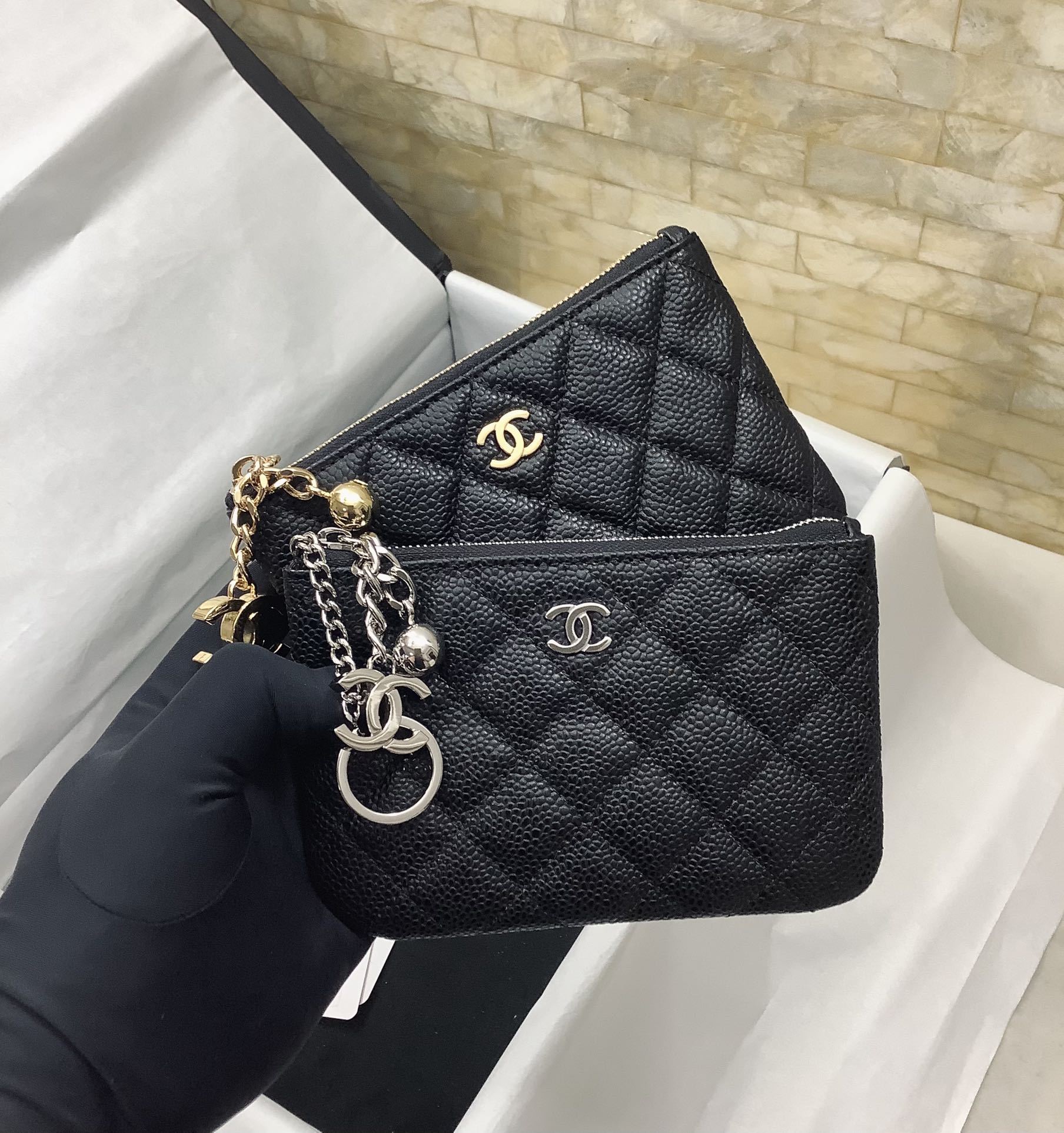 Chanel一比一菱格拉鍊零錢包女士款黑色經典雙C鏈條精品卡包| 6 Chanel一比一菱格拉鍊零錢包女士款黑色經典雙C鏈條精品卡包