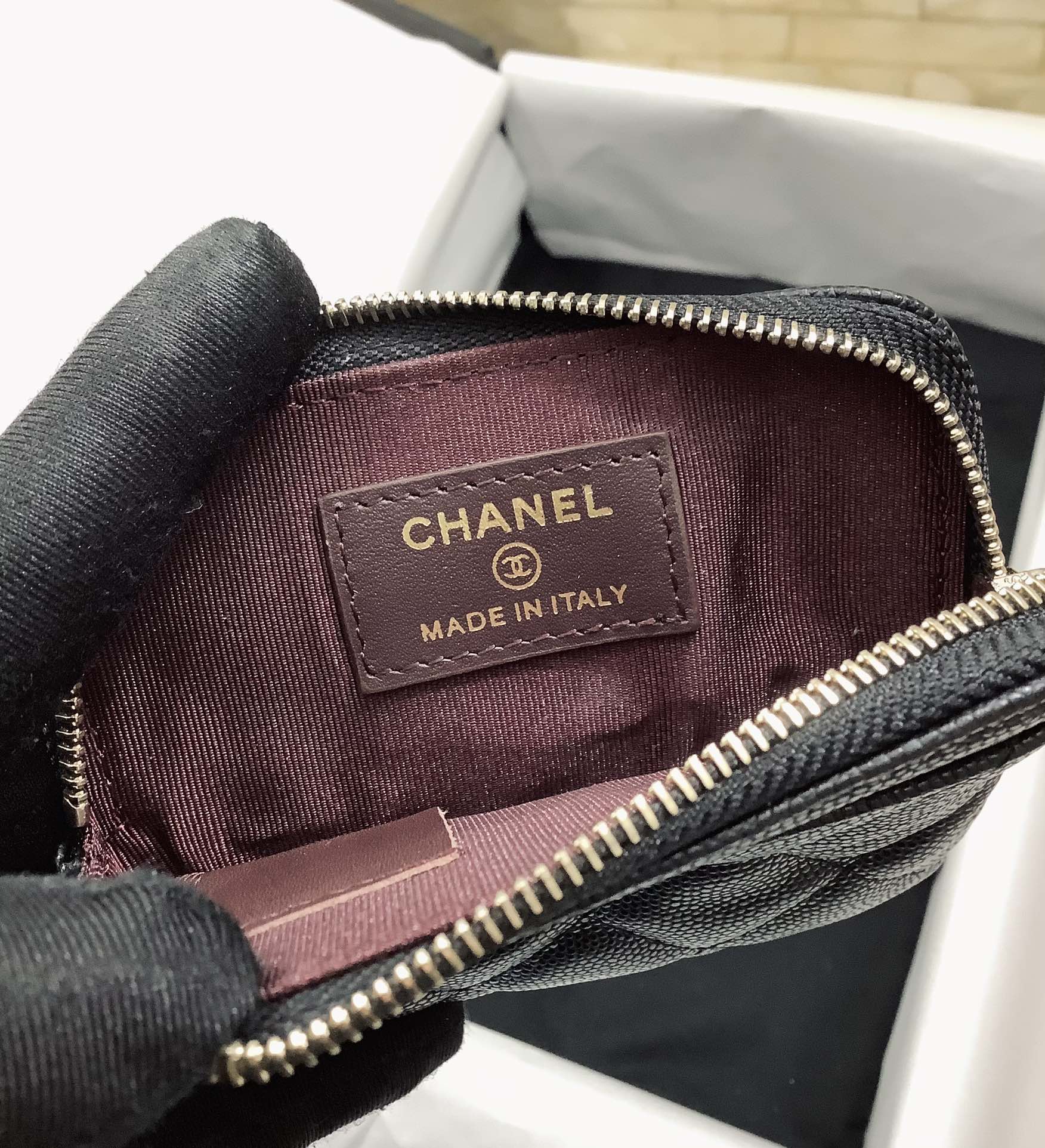 Chanel一比一菱格零錢包女士款黑色魚子醬皮迷你拉鍊卡包| 7 Chanel一比一菱格零錢包女士款黑色魚子醬皮迷你拉鍊卡包