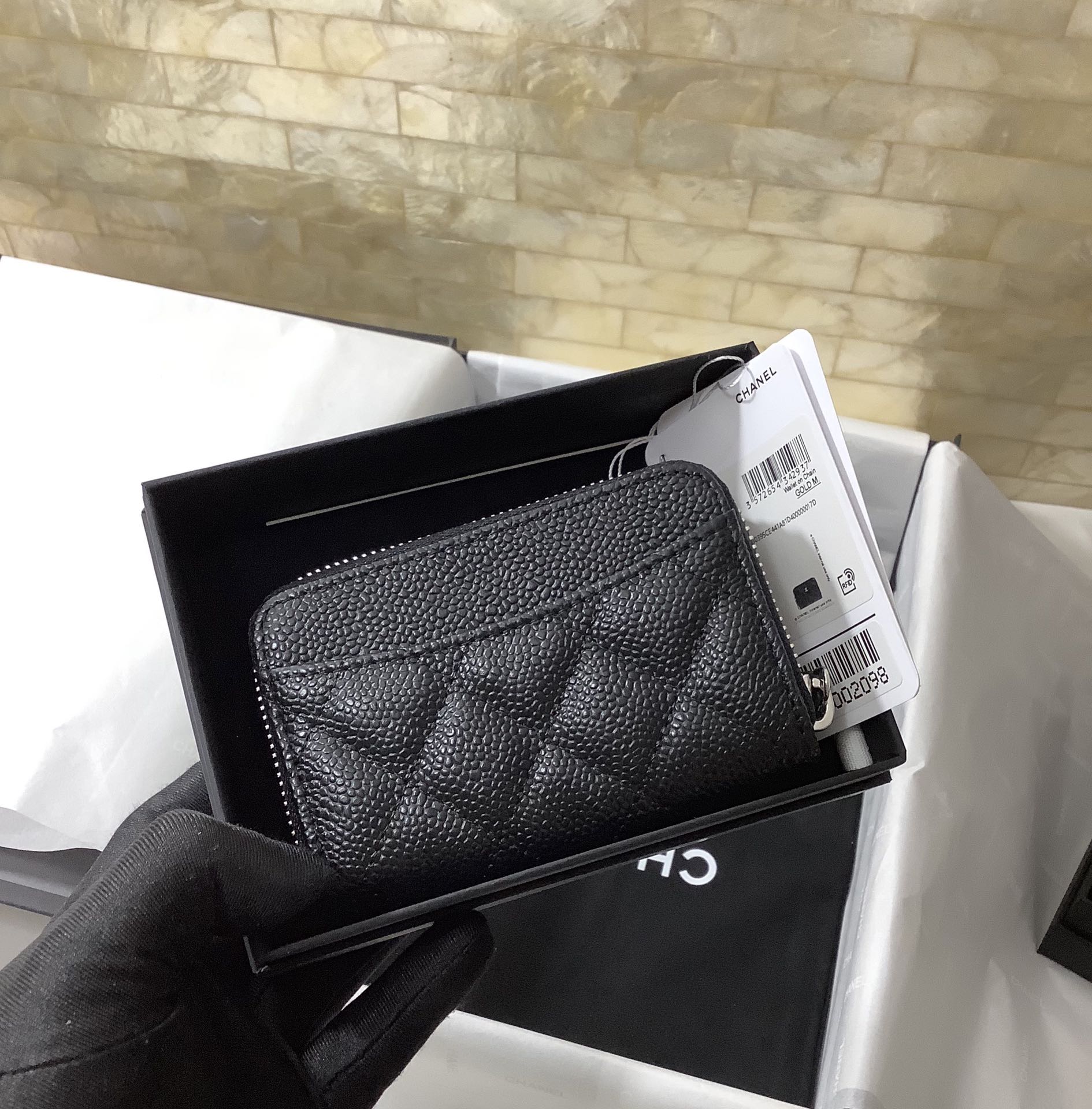 Chanel原單菱格拉鍊零錢包女士款黑色經典雙C迷你卡包| 11 Chanel原單菱格拉鍊零錢包女士款黑色經典雙C迷你卡包