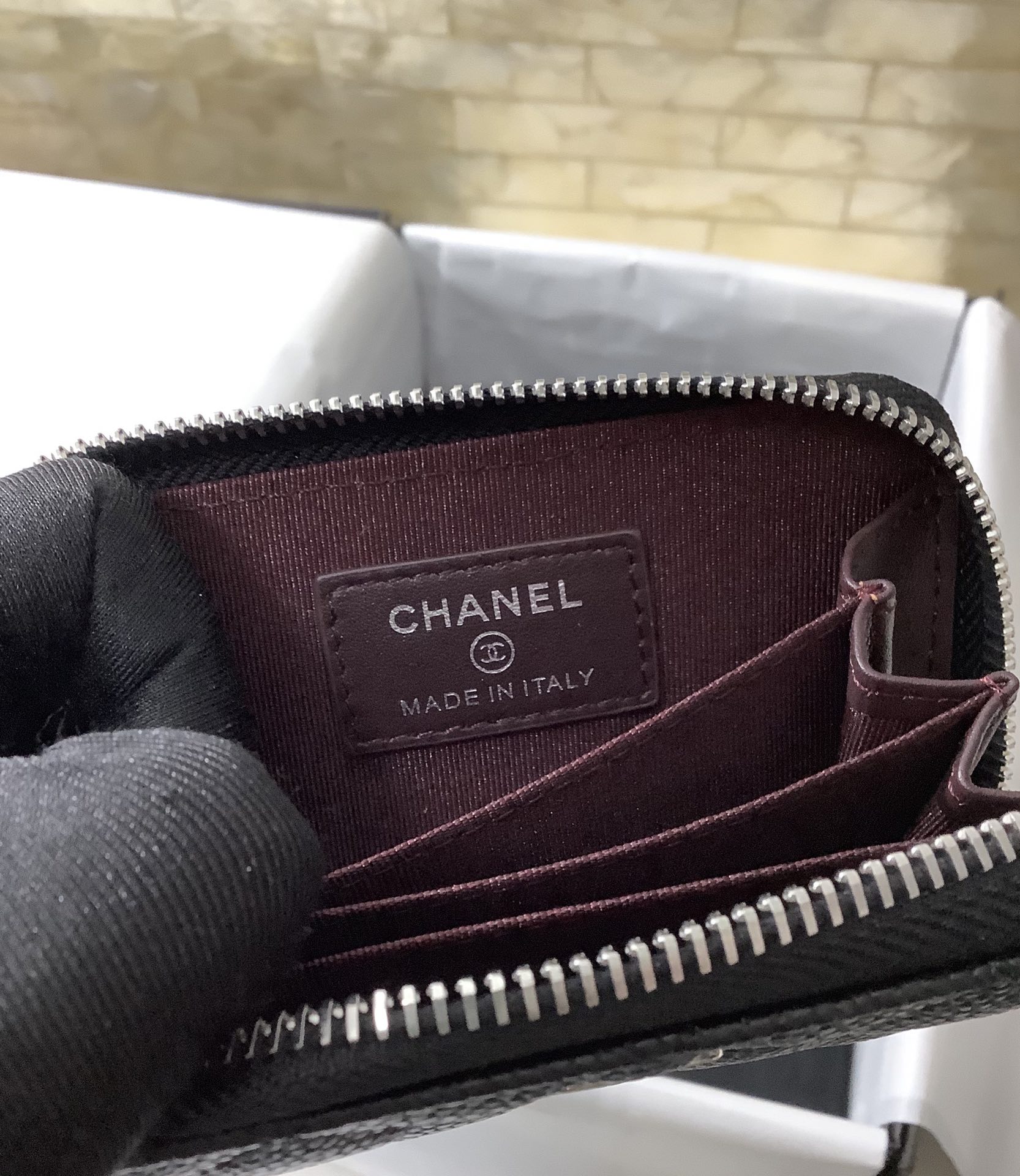 Chanel原單菱格拉鍊零錢包女士款黑色經典雙C迷你卡包| 8 Chanel原單菱格拉鍊零錢包女士款黑色經典雙C迷你卡包