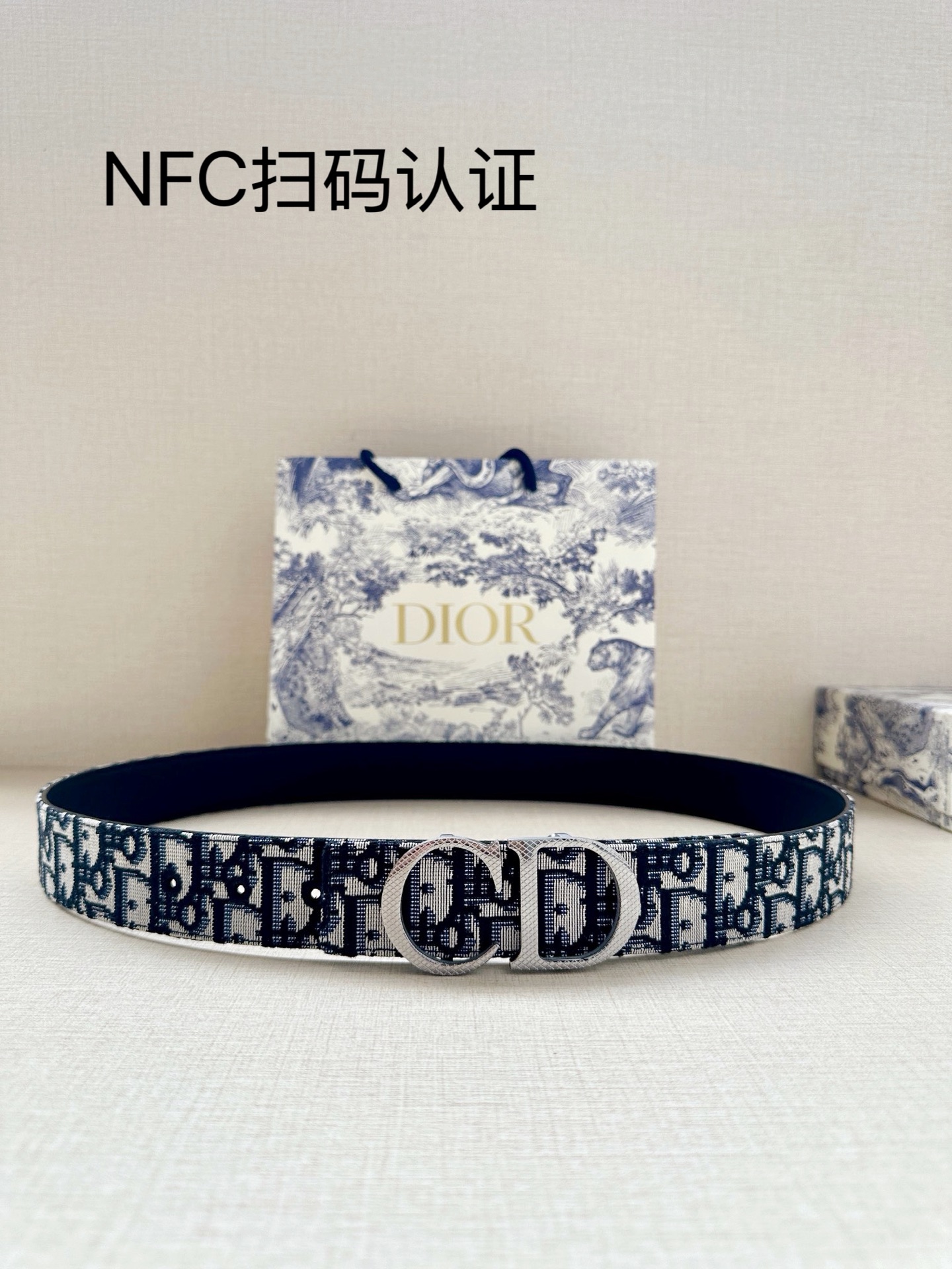 Dior高仿男女款CD滿版老花帆布皮帶復古時尚潮流百搭街頭風設計