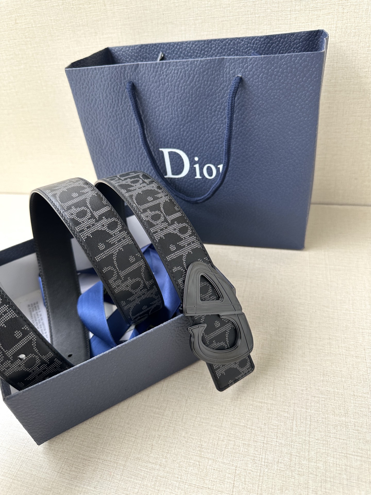 Dior高仿男女款CD滿版老花黑灰帆布皮帶潮流百搭低調奢華設計款| 13 Dior高仿男女款CD滿版老花黑灰帆布皮帶潮流百搭低調奢華設計款