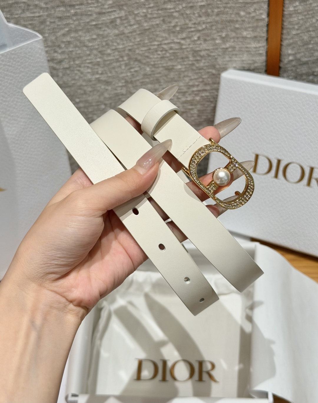 DiorA貨男女款CD藍白老花帆布皮帶黑扣設計休閒百搭時尚款| 14 DiorA貨男女款CD藍白老花帆布皮帶黑扣設計休閒百搭時尚款