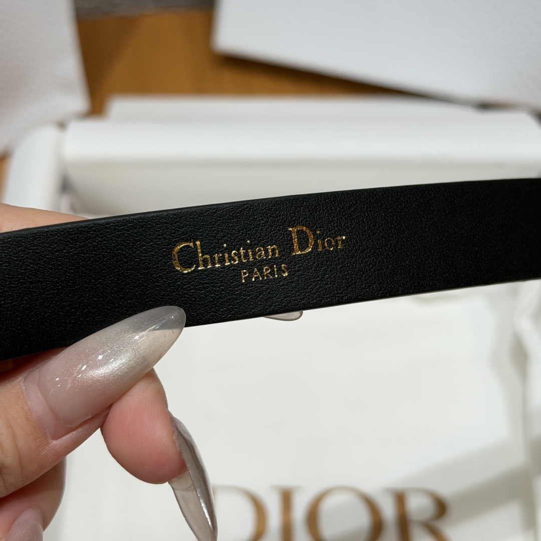 Dior高仿女士CD珍珠細腰帶黑色經典百搭優雅氣質時尚款