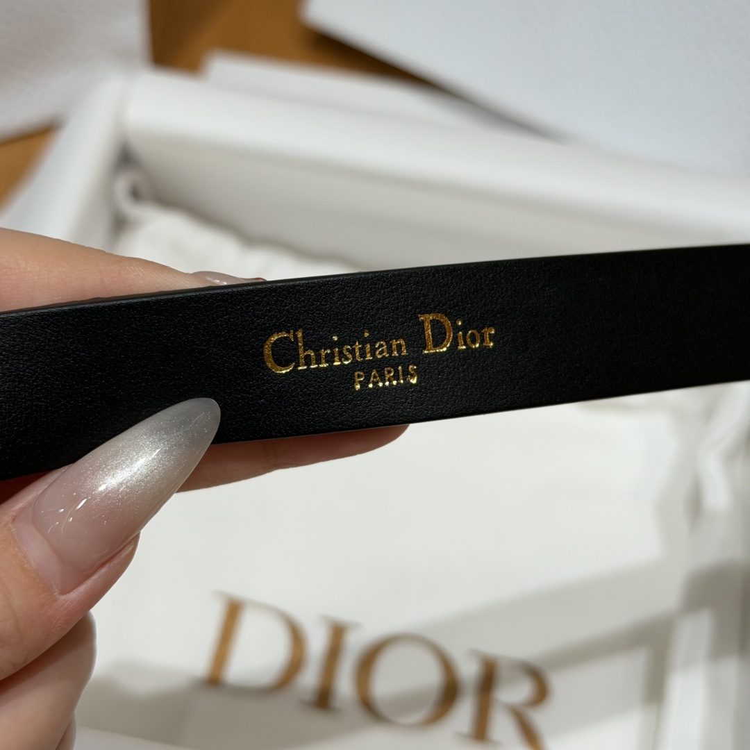 DiorA貨女士CD珍珠細腰帶黑色麂皮設計優雅氣質百搭款