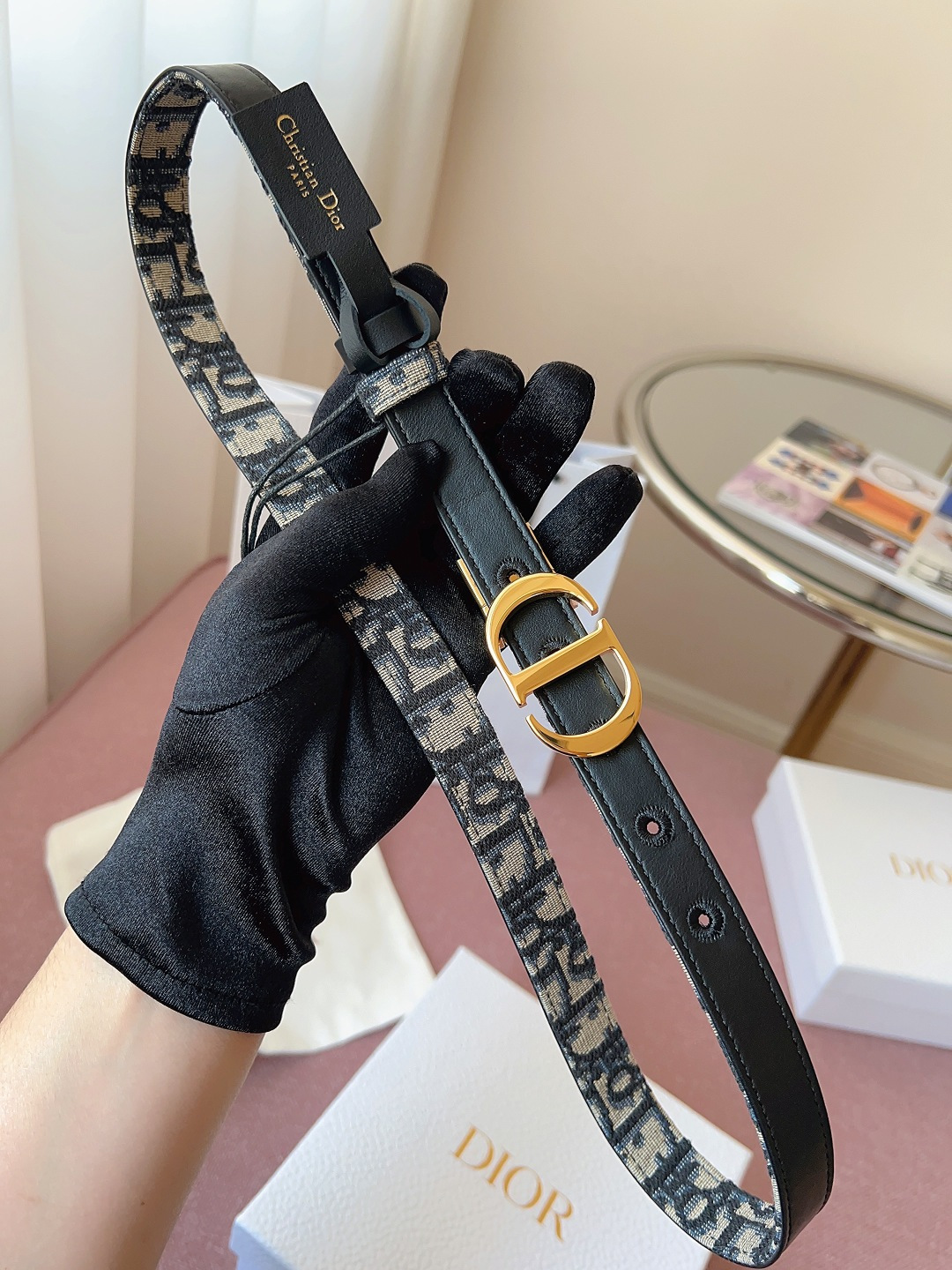 Dior一比一女士Oblique老花細腰帶雙面設計CD扣高級質感款| 12 Dior一比一女士Oblique老花細腰帶雙面設計CD扣高級質感款
