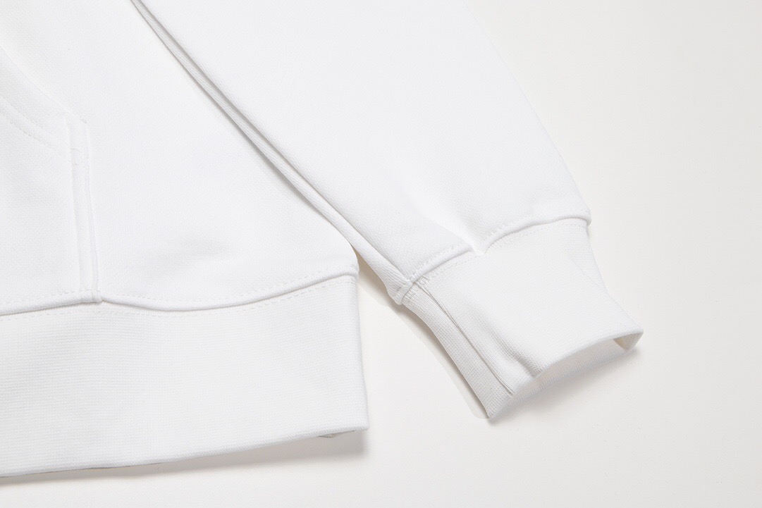 Dior 高仿刺繡字母連帽衛衣 白色寬鬆休閒款| 9 Dior 高仿刺繡字母連帽衛衣 白色寬鬆休閒款