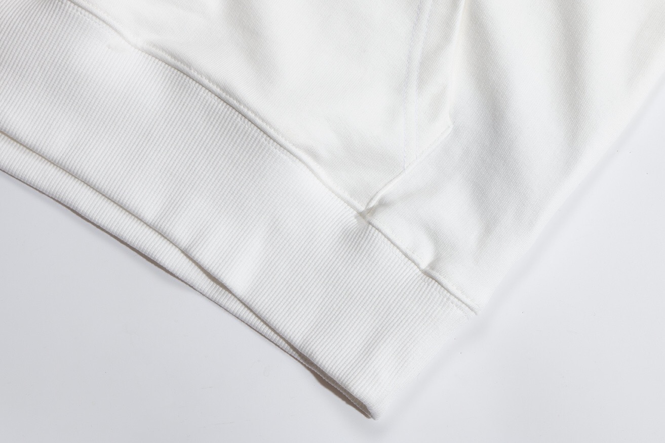 Dior 高仿刺繡字母連帽衛衣 白色寬鬆休閒款| 5 Dior 高仿刺繡字母連帽衛衣 白色寬鬆休閒款