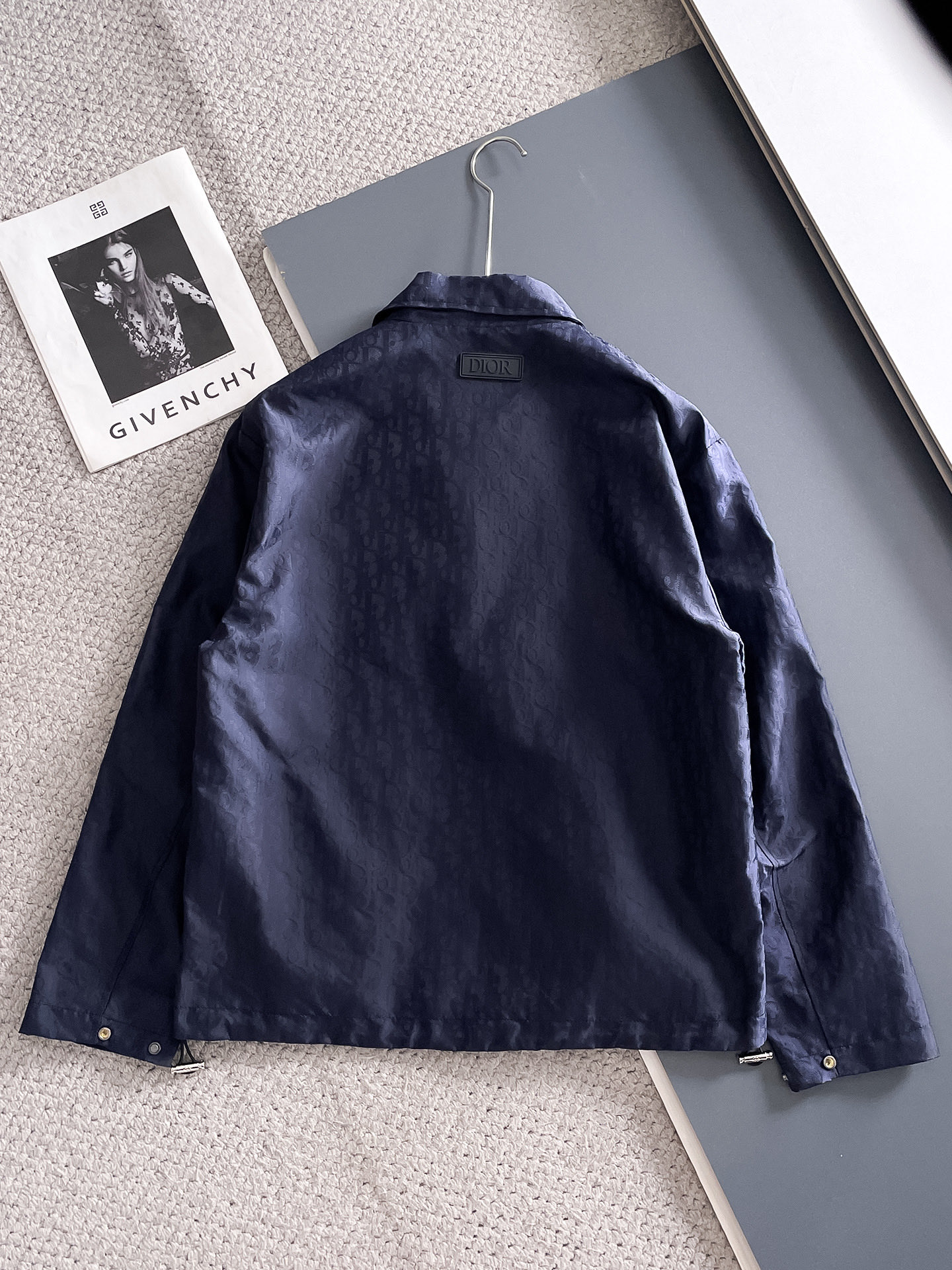 Dior A貨滿版LOGO防風外套 深藍色翻領款| 14 Dior A貨滿版LOGO防風外套 深藍色翻領款
