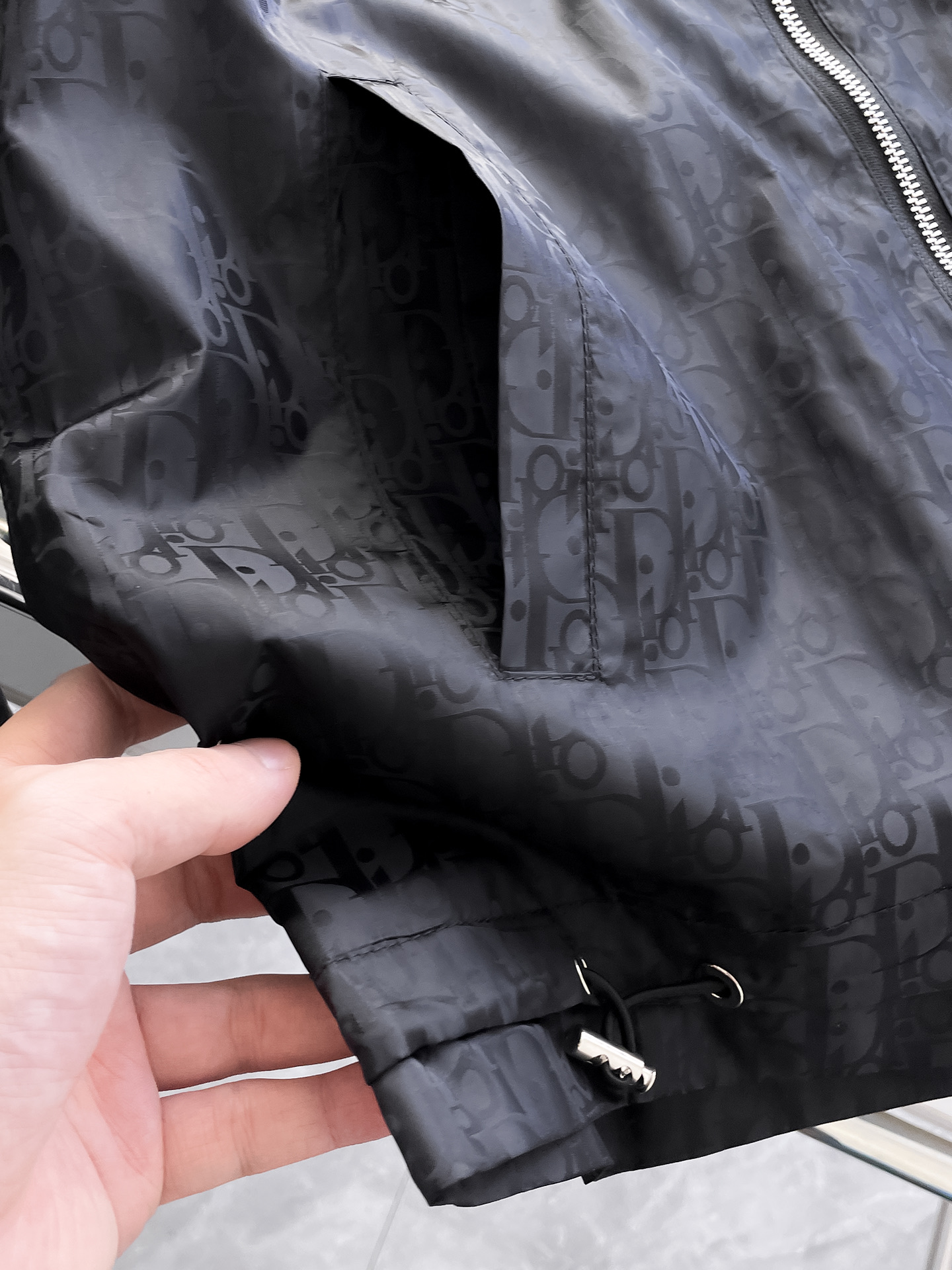 Dior 一比一滿版LOGO外套 黑色翻領拉鍊夾克