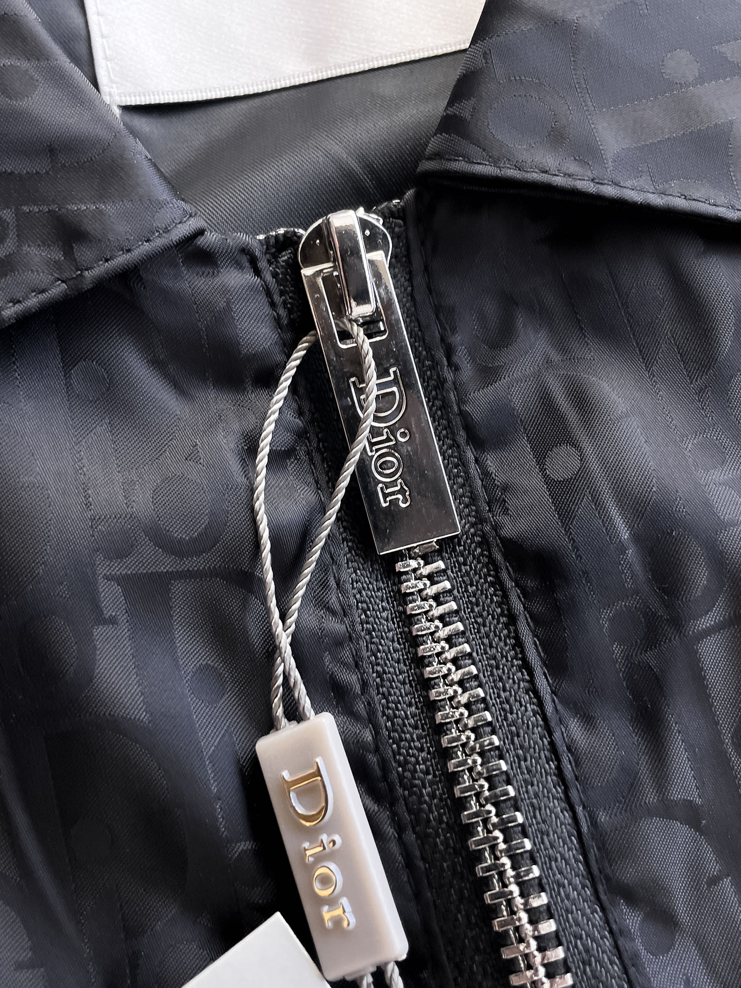 Dior 一比一滿版LOGO外套 黑色翻領拉鍊夾克