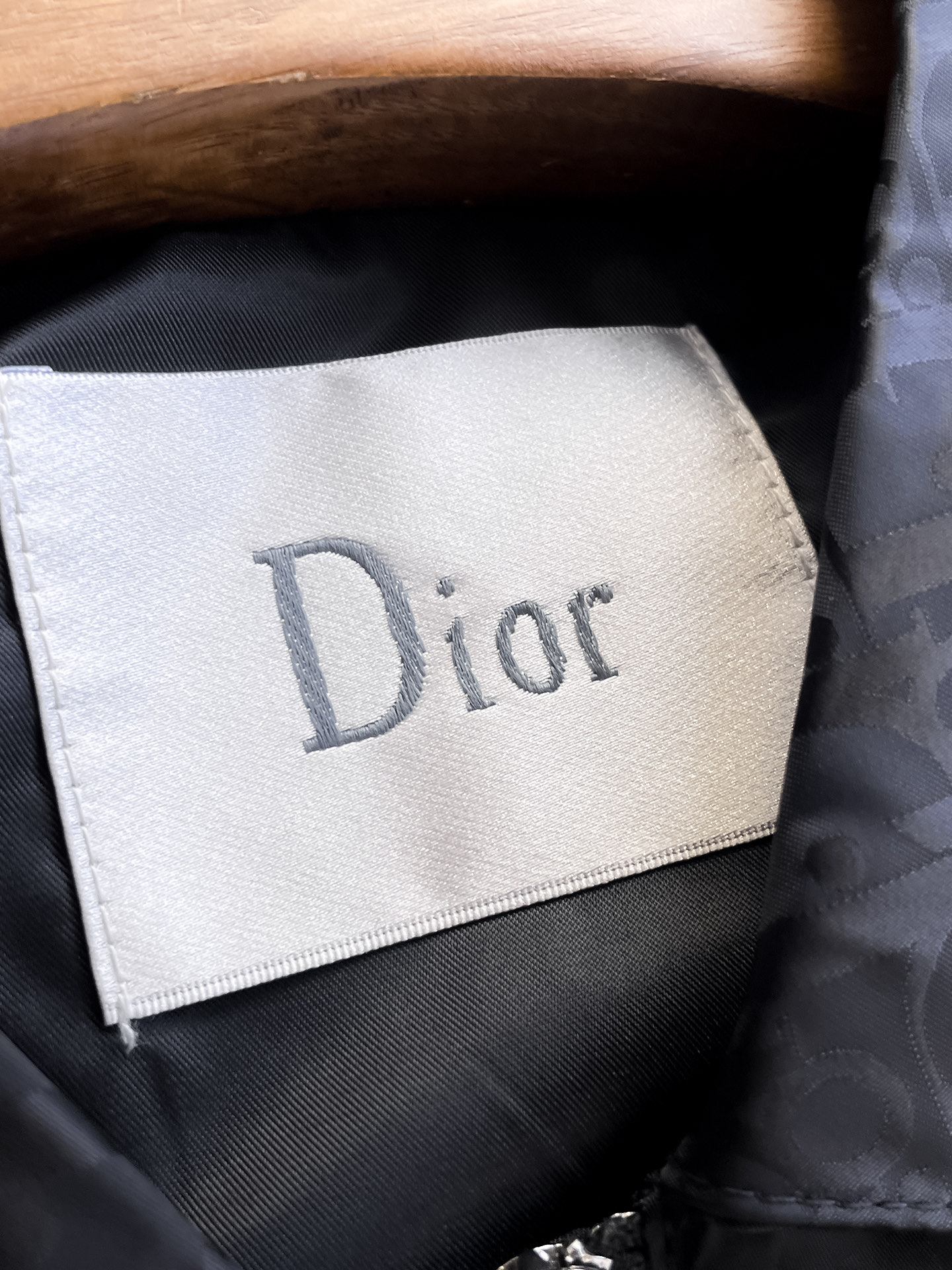 Dior 一比一滿版LOGO外套 黑色翻領拉鍊夾克