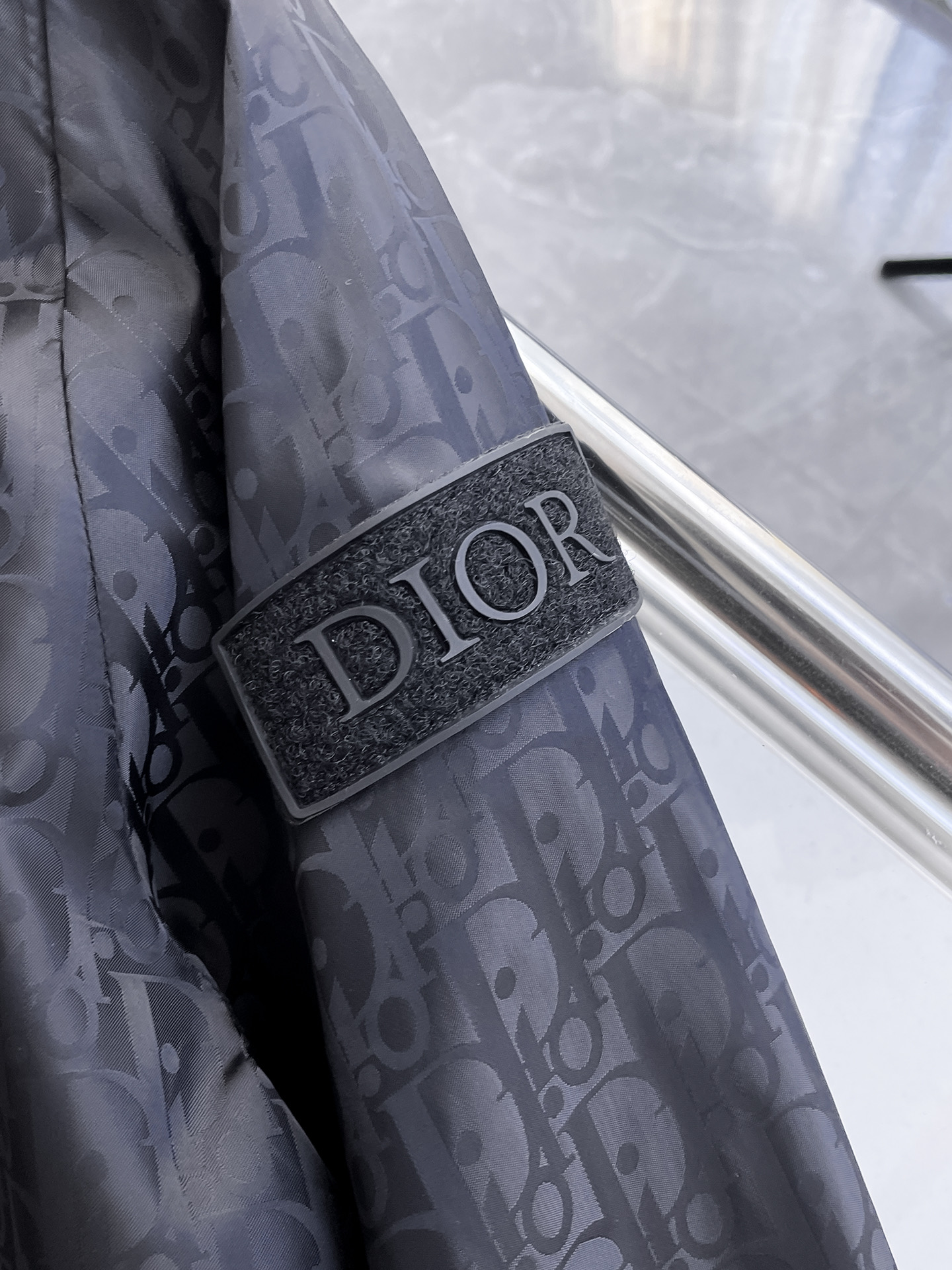 Dior 一比一滿版LOGO外套 黑色翻領拉鍊夾克