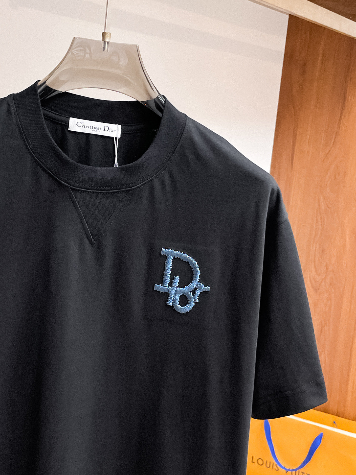 Dior 原單短袖T恤 黑色CD刺繡潮流百搭款| 13 Dior 原單短袖T恤 黑色CD刺繡潮流百搭款
