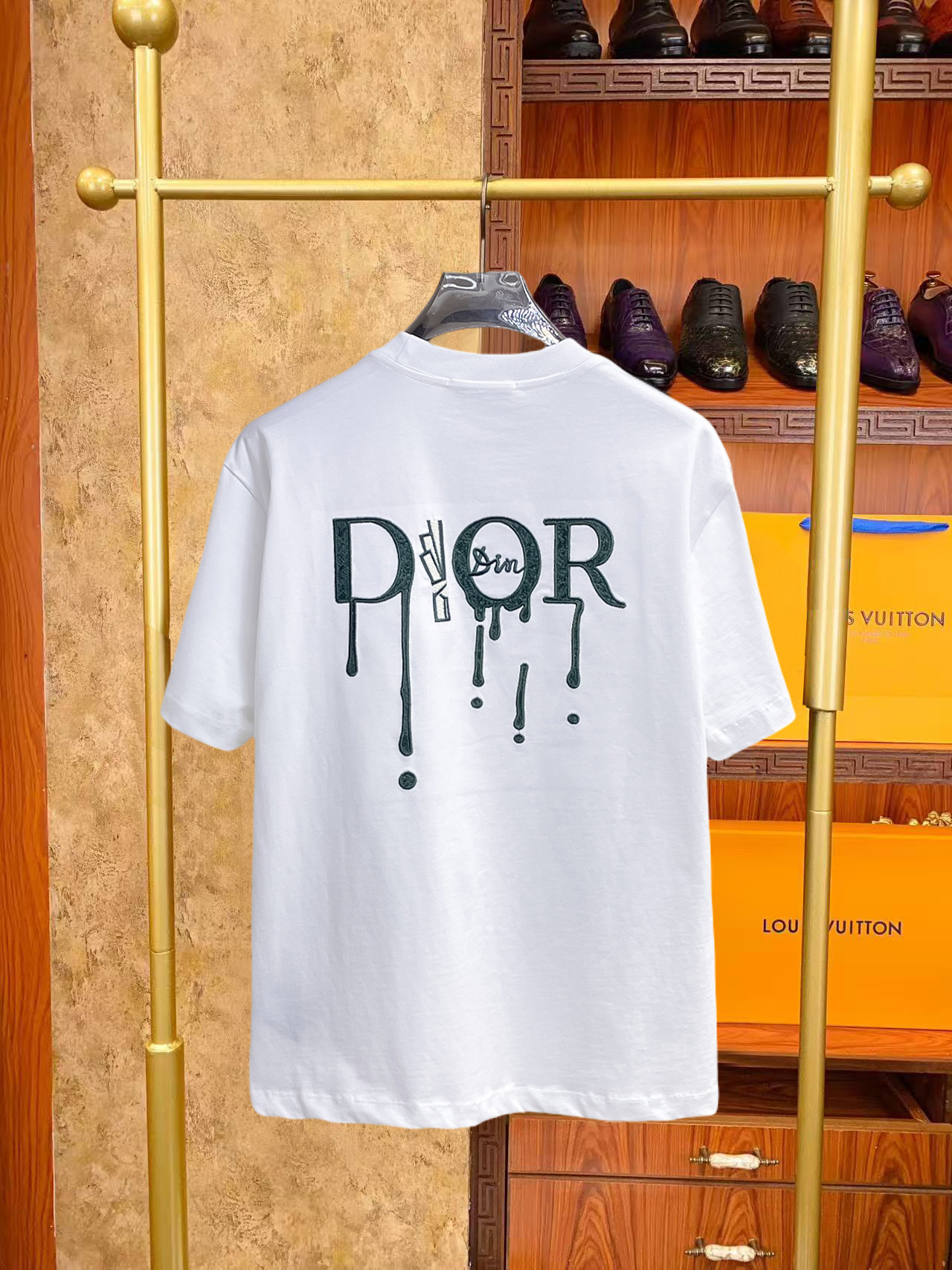 Dior A貨短袖T恤 滴墨字母設計潮流休閒款| 14 Dior A貨短袖T恤 滴墨字母設計潮流休閒款