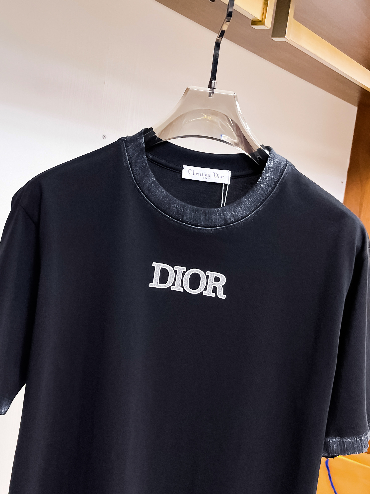 Dior A貨短袖T恤 做舊拼接邊設計字母款潮流款