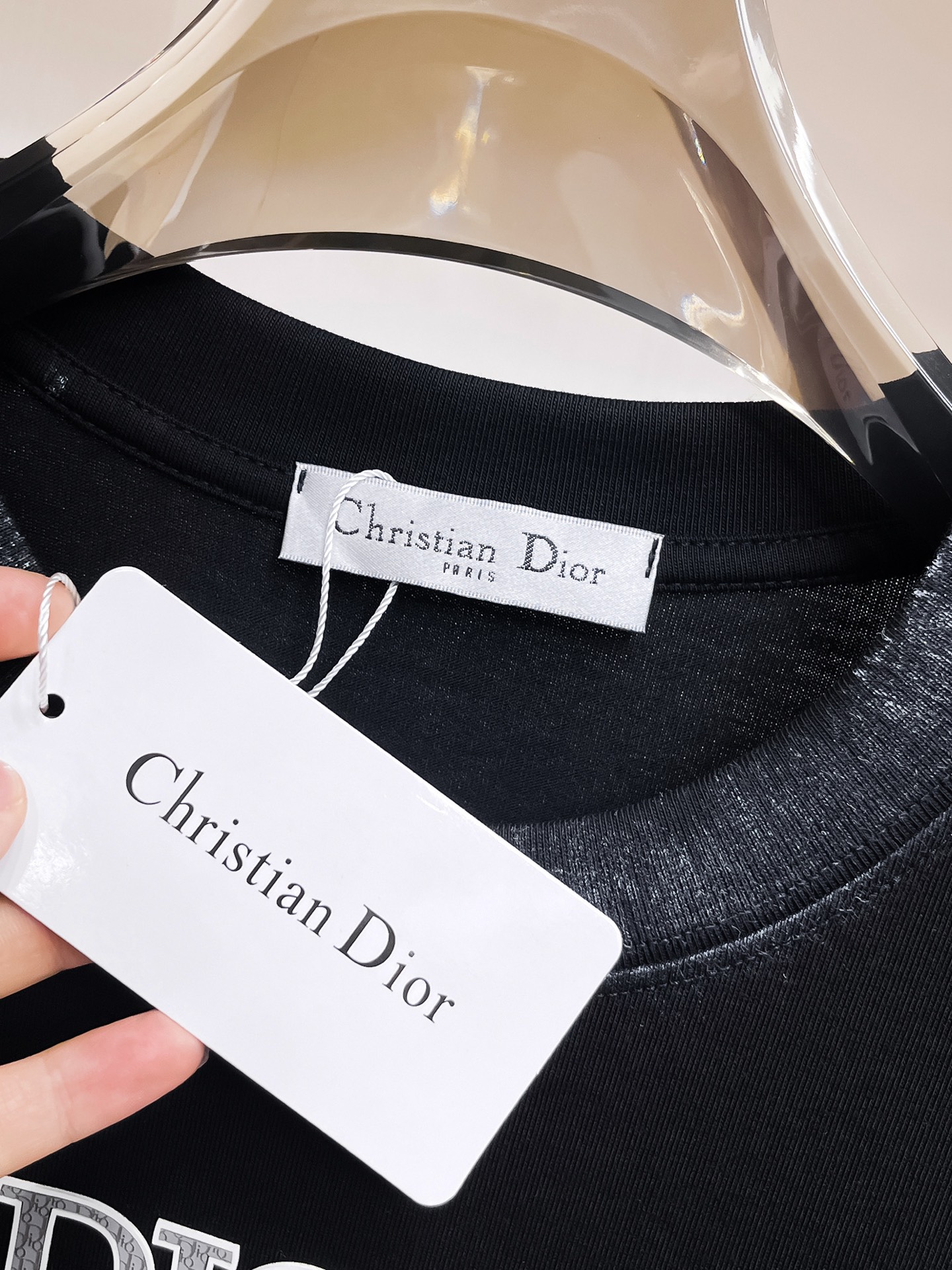 Dior A貨短袖T恤 做舊拼接邊設計字母款潮流款