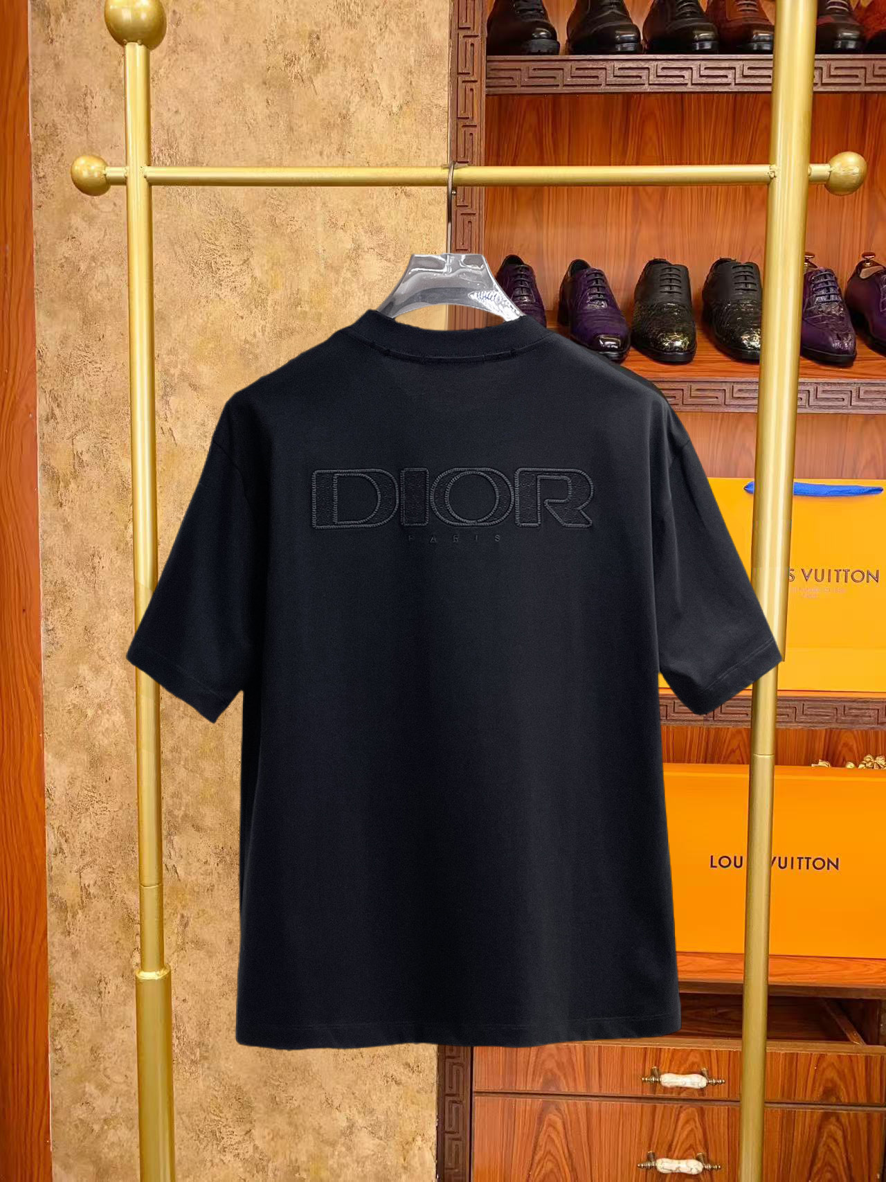 Dior 原單短袖T恤 黑色同色刺繡簡約高端款| 14 Dior 原單短袖T恤 黑色同色刺繡簡約高端款