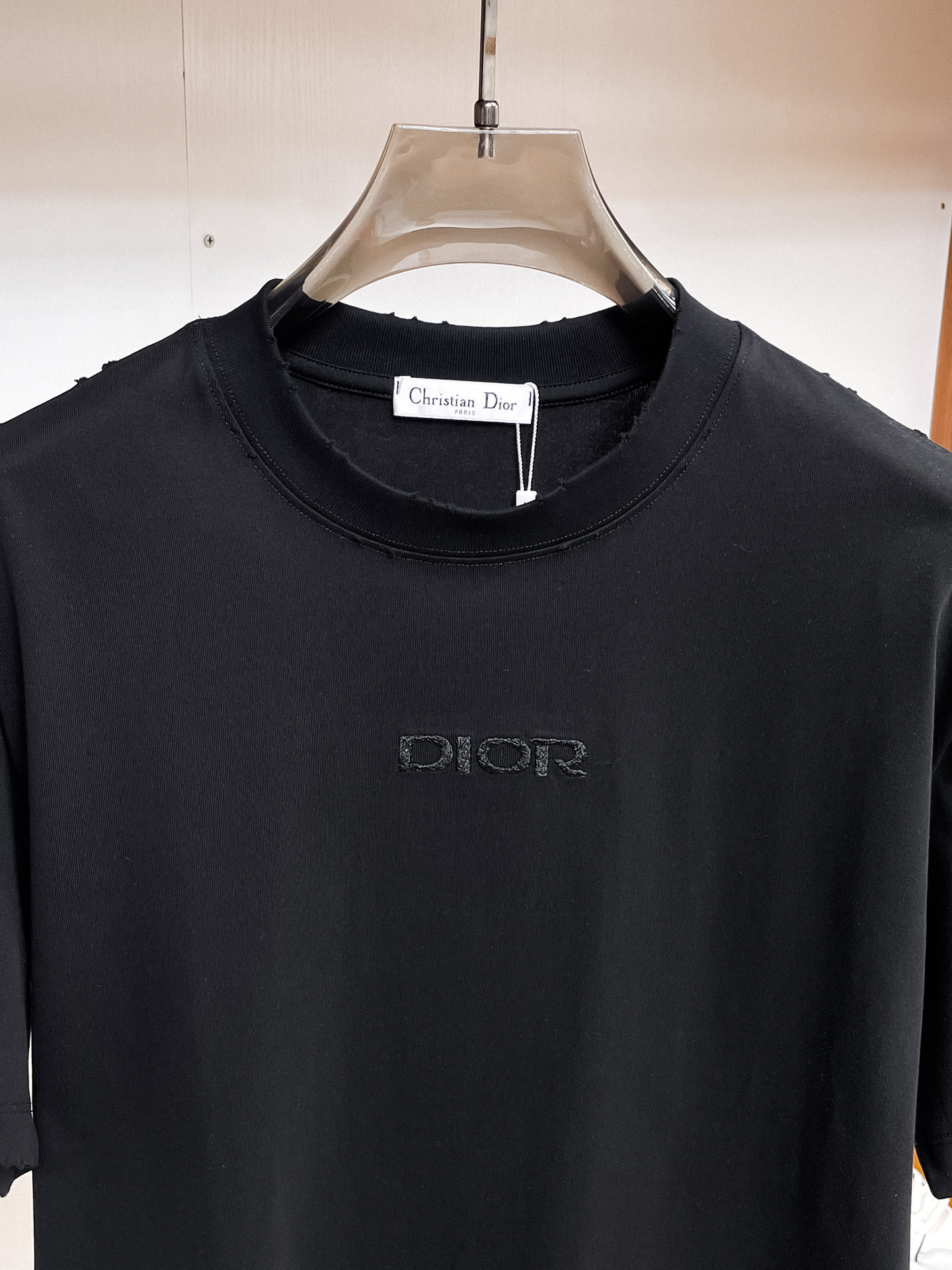 Dior 原單短袖T恤 黑色同色刺繡簡約高端款| 13 Dior 原單短袖T恤 黑色同色刺繡簡約高端款